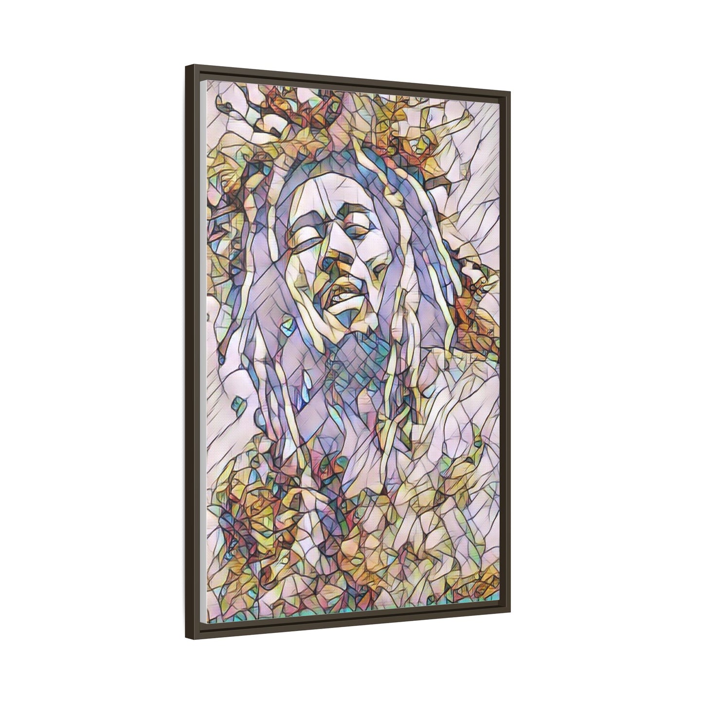 Abstract Multicolor Portrait Matte Canvas Framed Wall Art