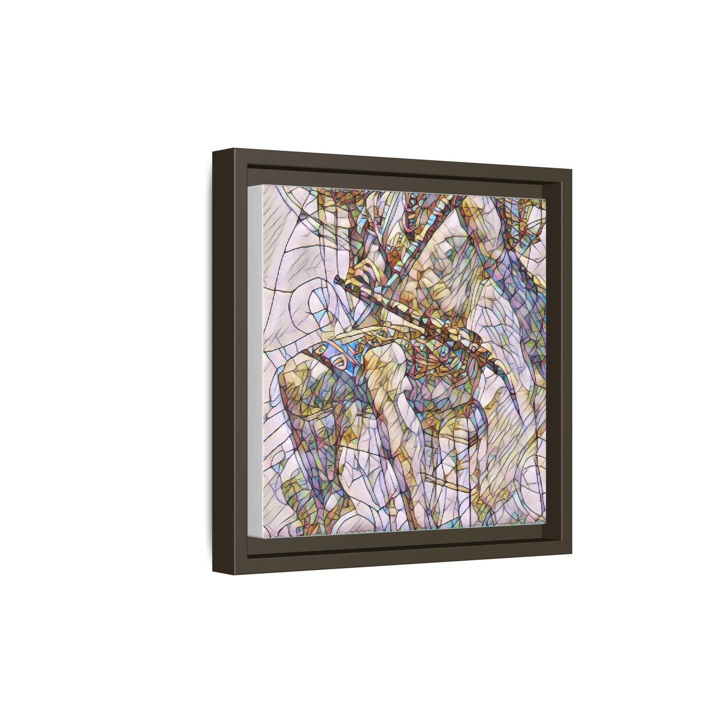 Framed Abstract Musician Canvas Art — Multi‑Color Jazz Saxophone Print