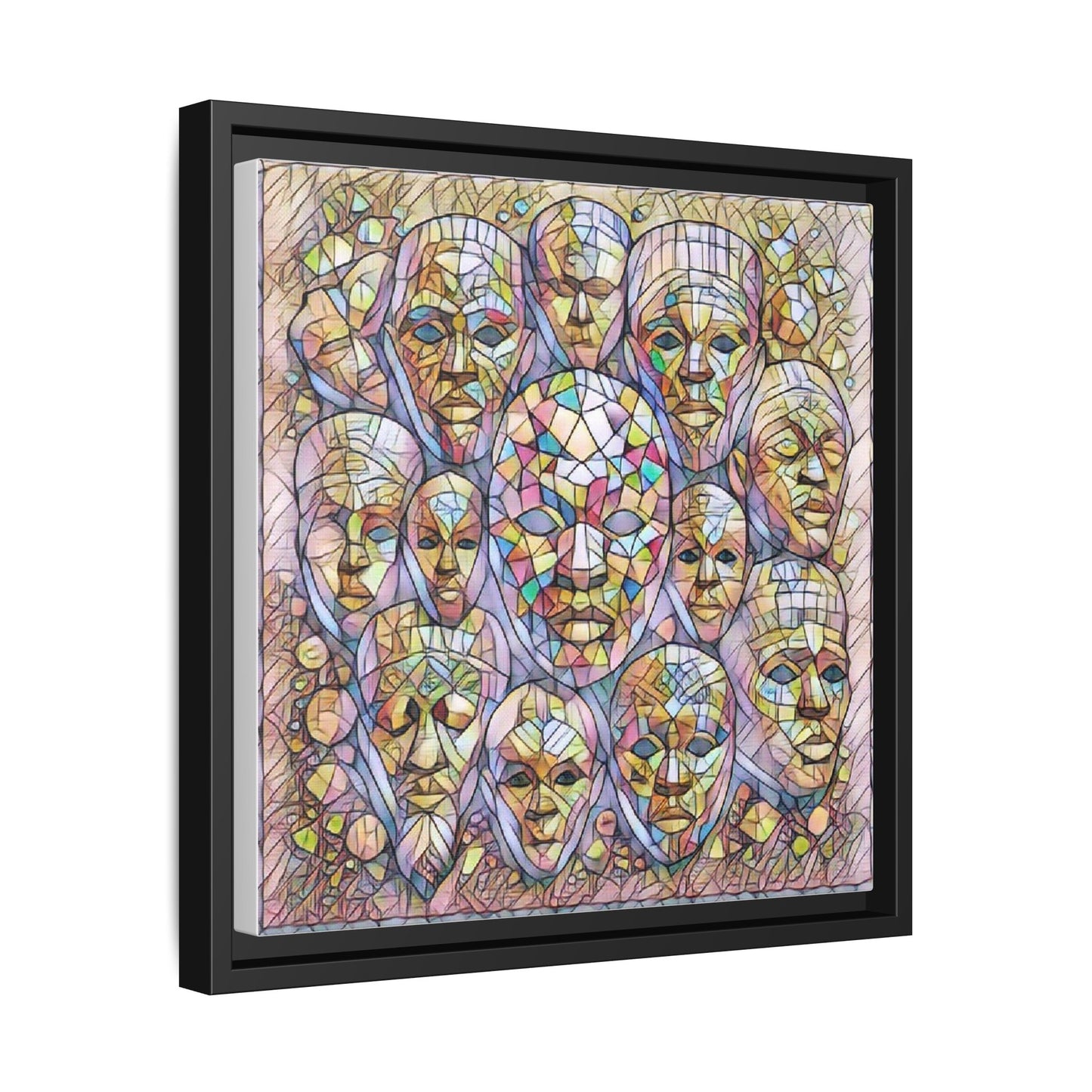 Framed Art Print — Mosaic Faces Matte Canvas