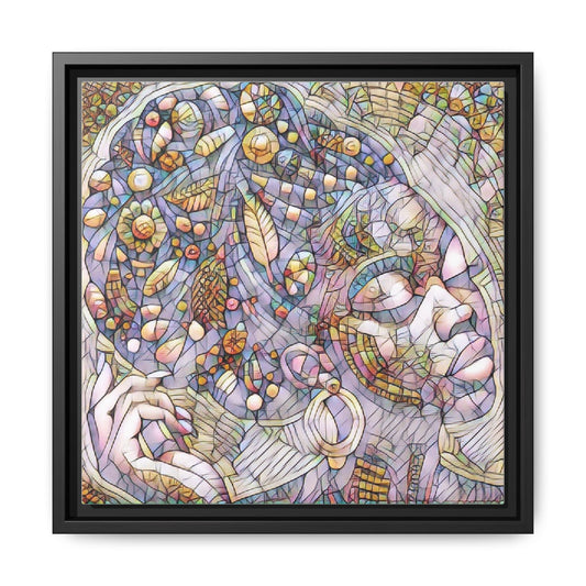Bohemian Mosaic Woman Matte Canvas Framed Wall Art
