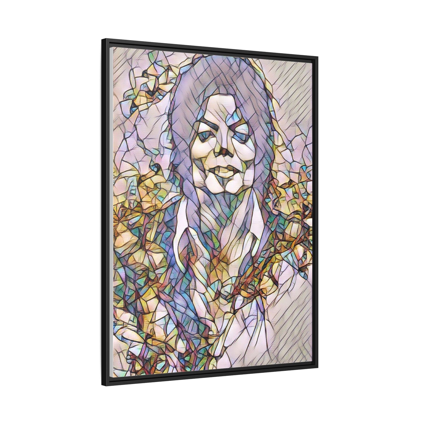 Abstract Stained-Glass Portrait Matte Canvas (Framed)
