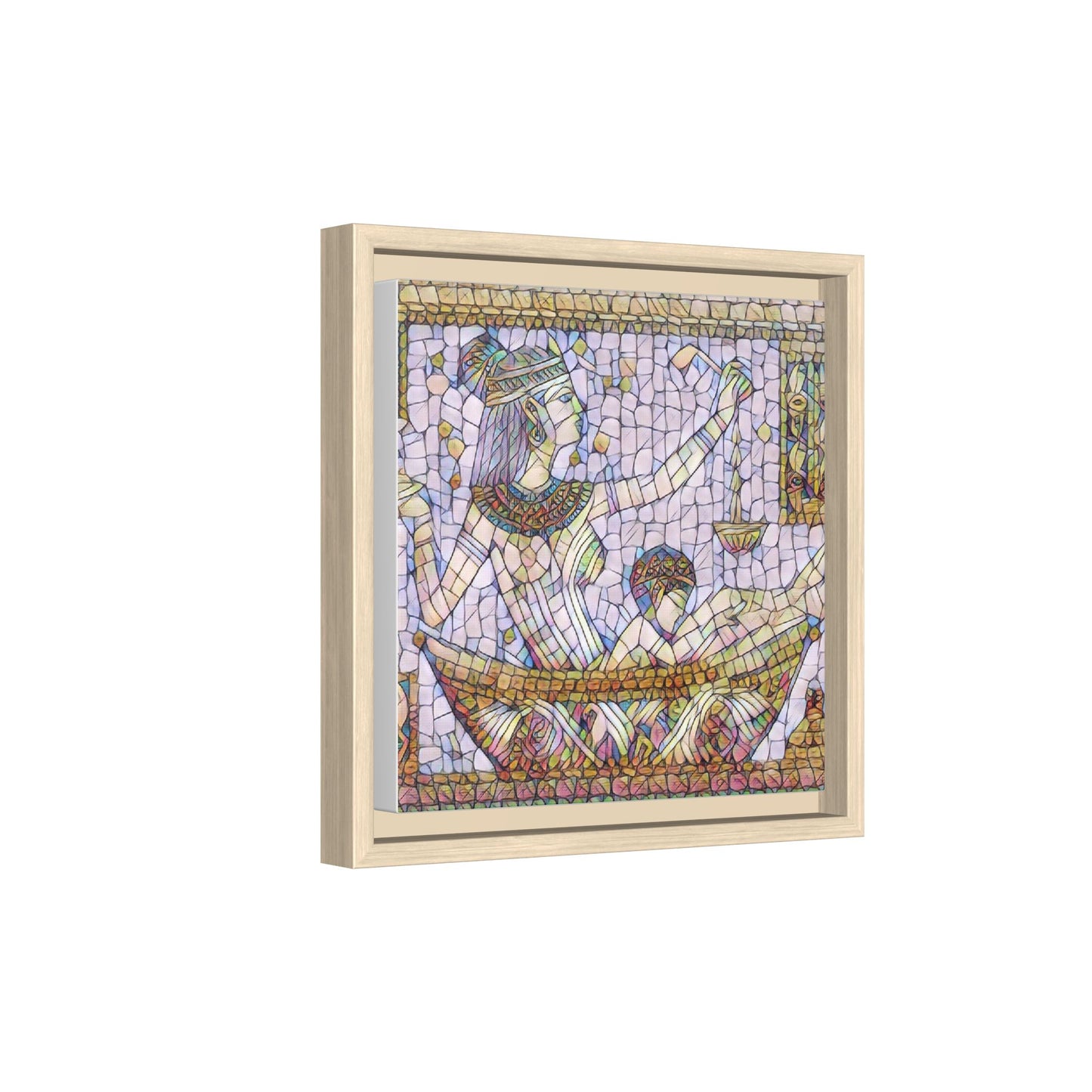 Egyptian Mosaic Goddess Matte Canvas Print (Framed)
