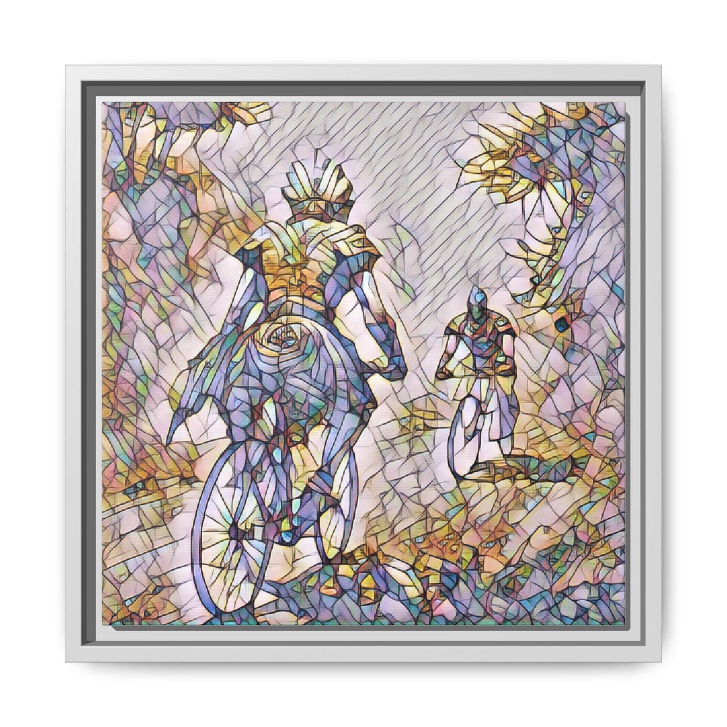 Cycling Art Print — Framed Matte Canvas Wall Art