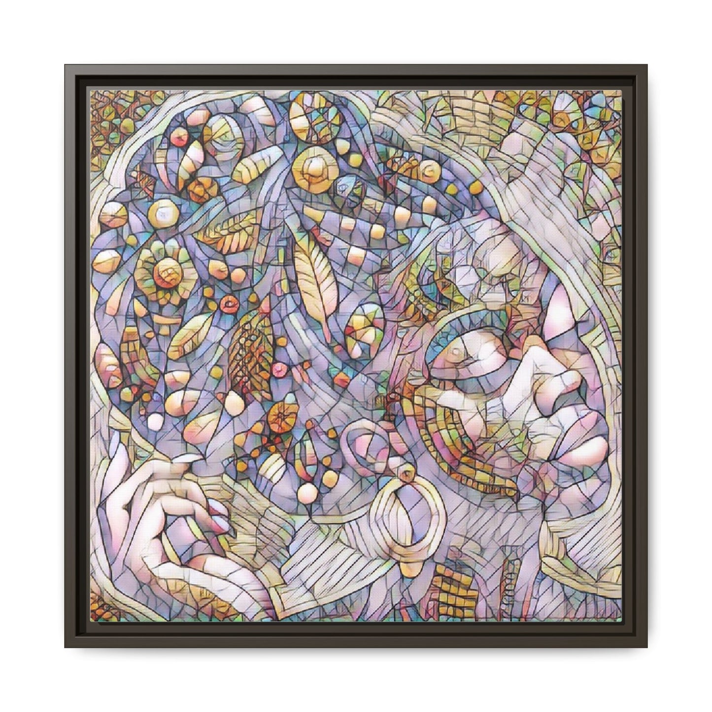 Bohemian Mosaic Woman Matte Canvas Framed Wall Art