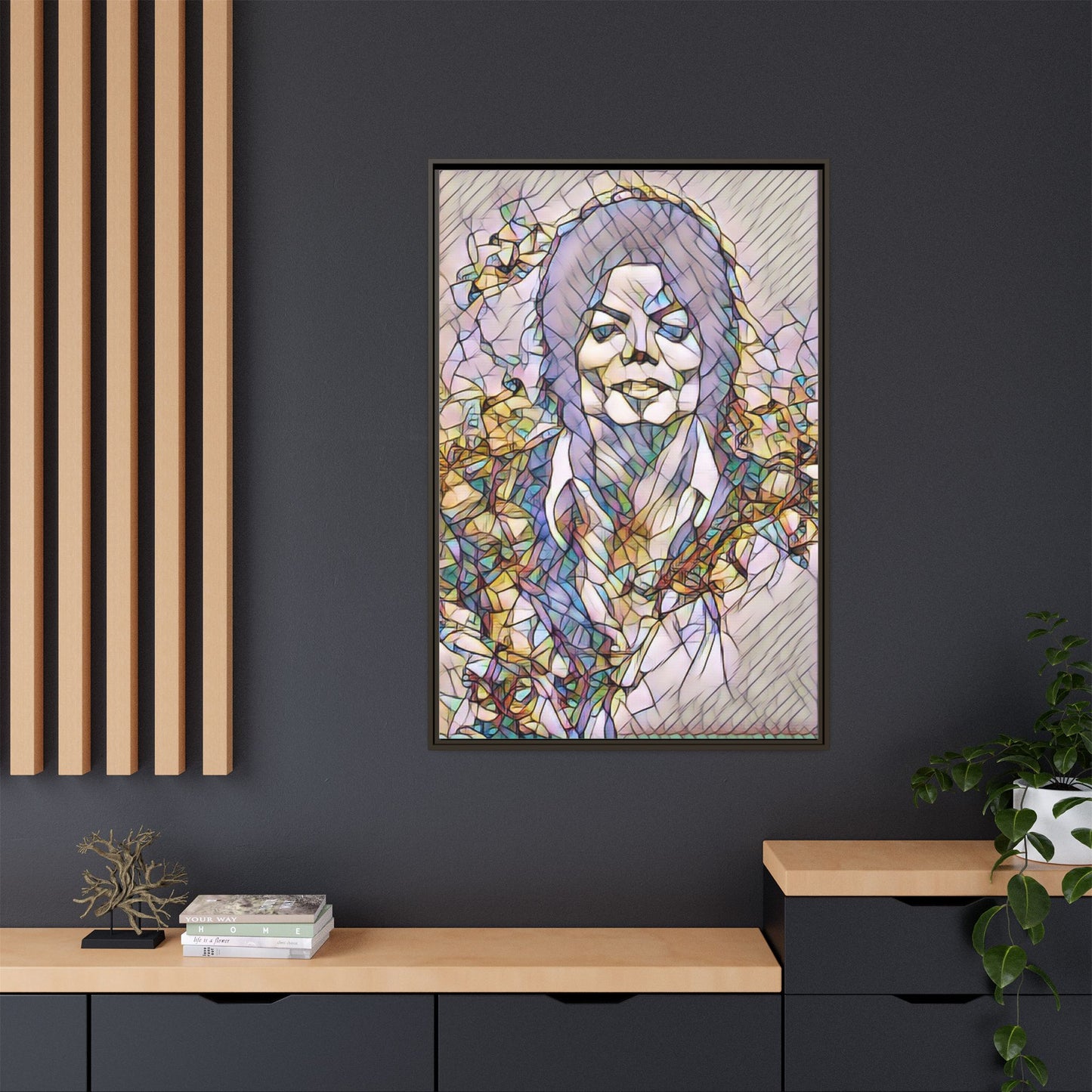 Abstract Stained-Glass Portrait Matte Canvas (Framed)