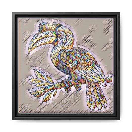 Colorful Stained Glass Toucan Matte Canvas Framed Wall Art