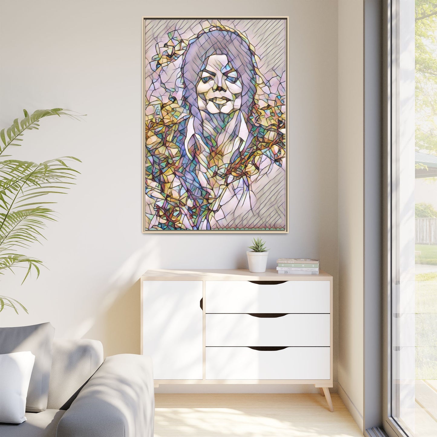 Abstract Stained-Glass Portrait Matte Canvas (Framed)