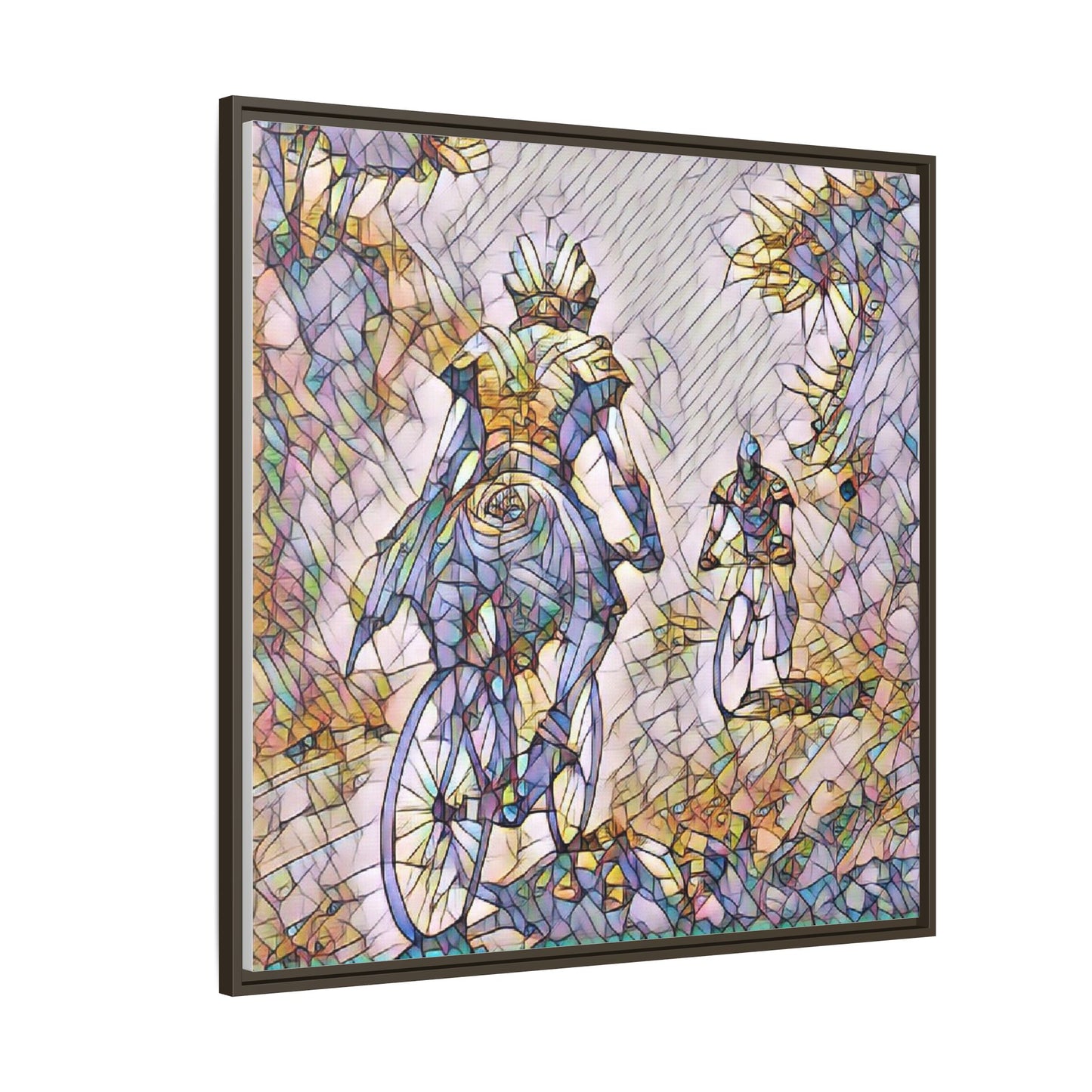 Cycling Art Print — Framed Matte Canvas Wall Art