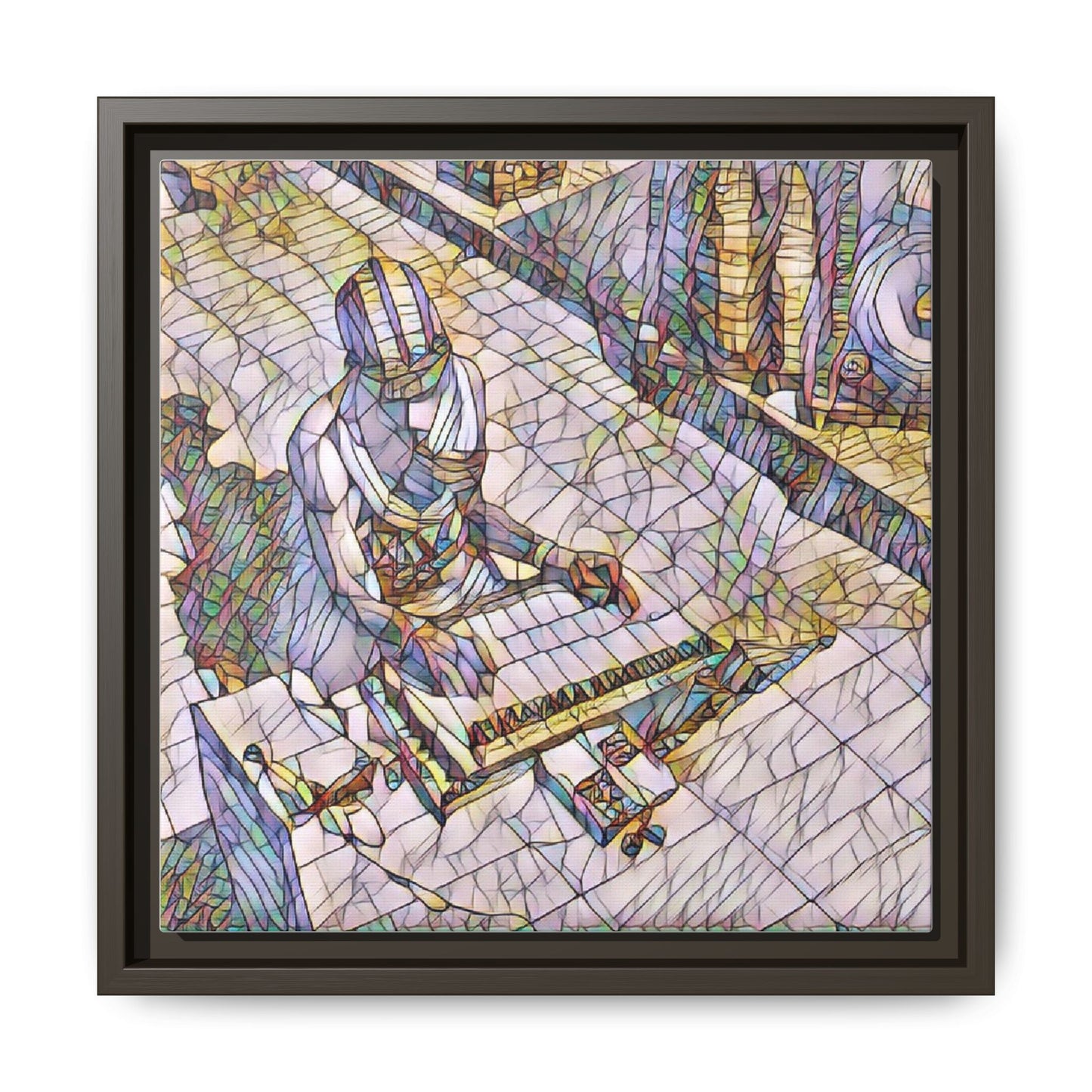 Abstract DJ Skateboarder Matte Framed Canvas – Colorful Urban Music Art Print