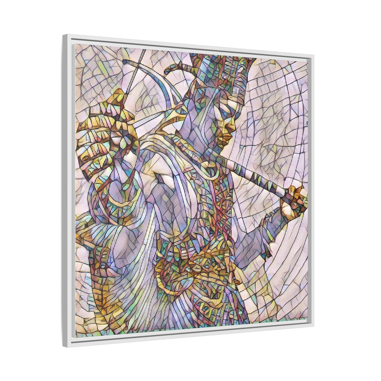 Egyptian God Mosaic Matte Canvas Framed Art