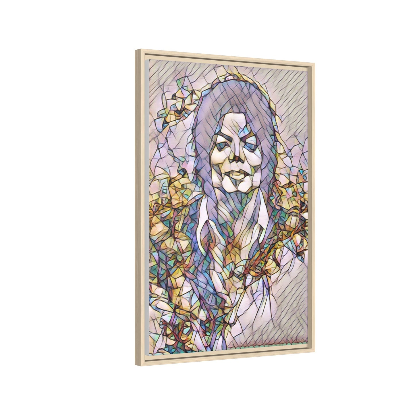 Abstract Stained-Glass Portrait Matte Canvas (Framed)
