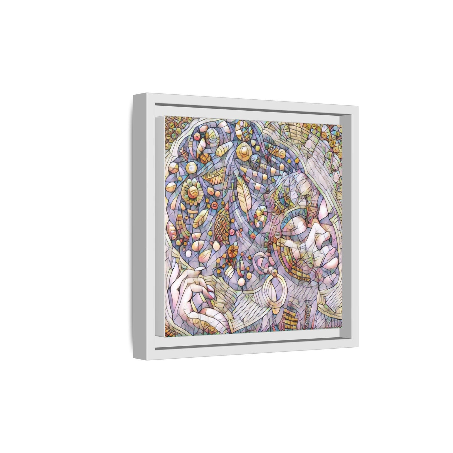 Bohemian Mosaic Woman Matte Canvas Framed Wall Art
