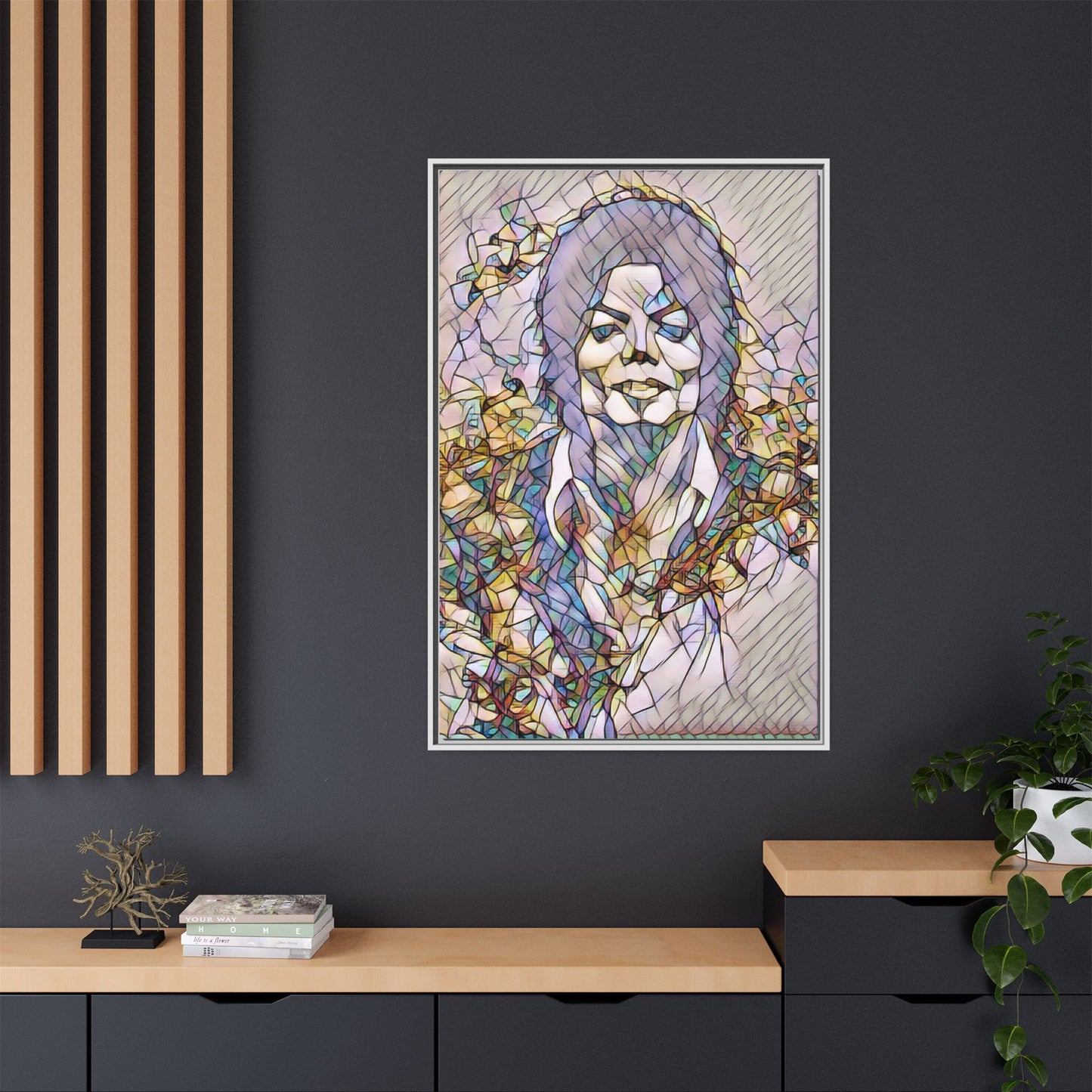 Abstract Stained-Glass Portrait Matte Canvas (Framed)