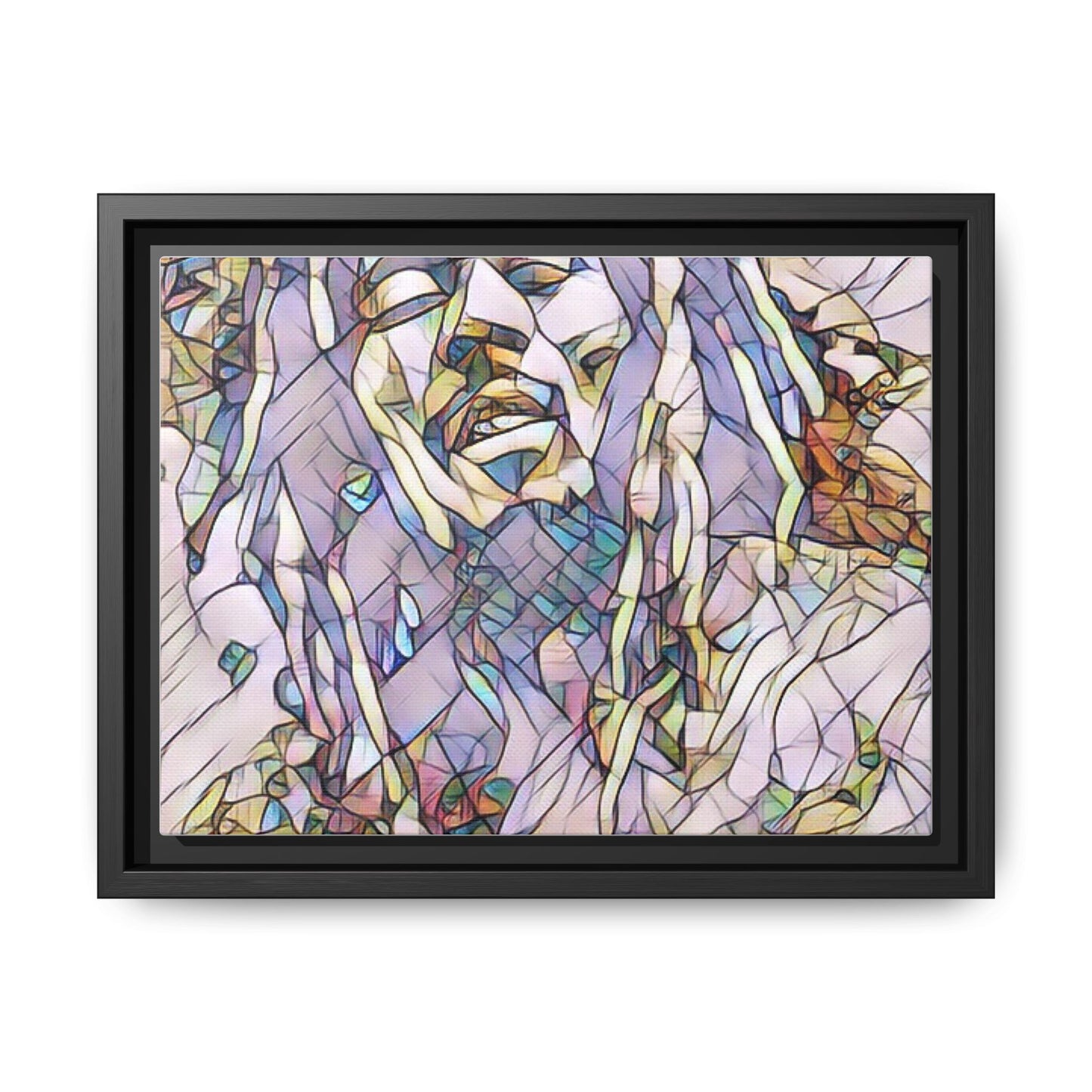 Abstract Multicolor Portrait Matte Canvas Framed Wall Art