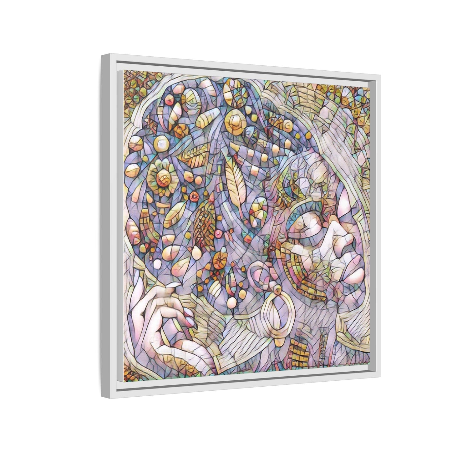 Bohemian Mosaic Woman Matte Canvas Framed Wall Art