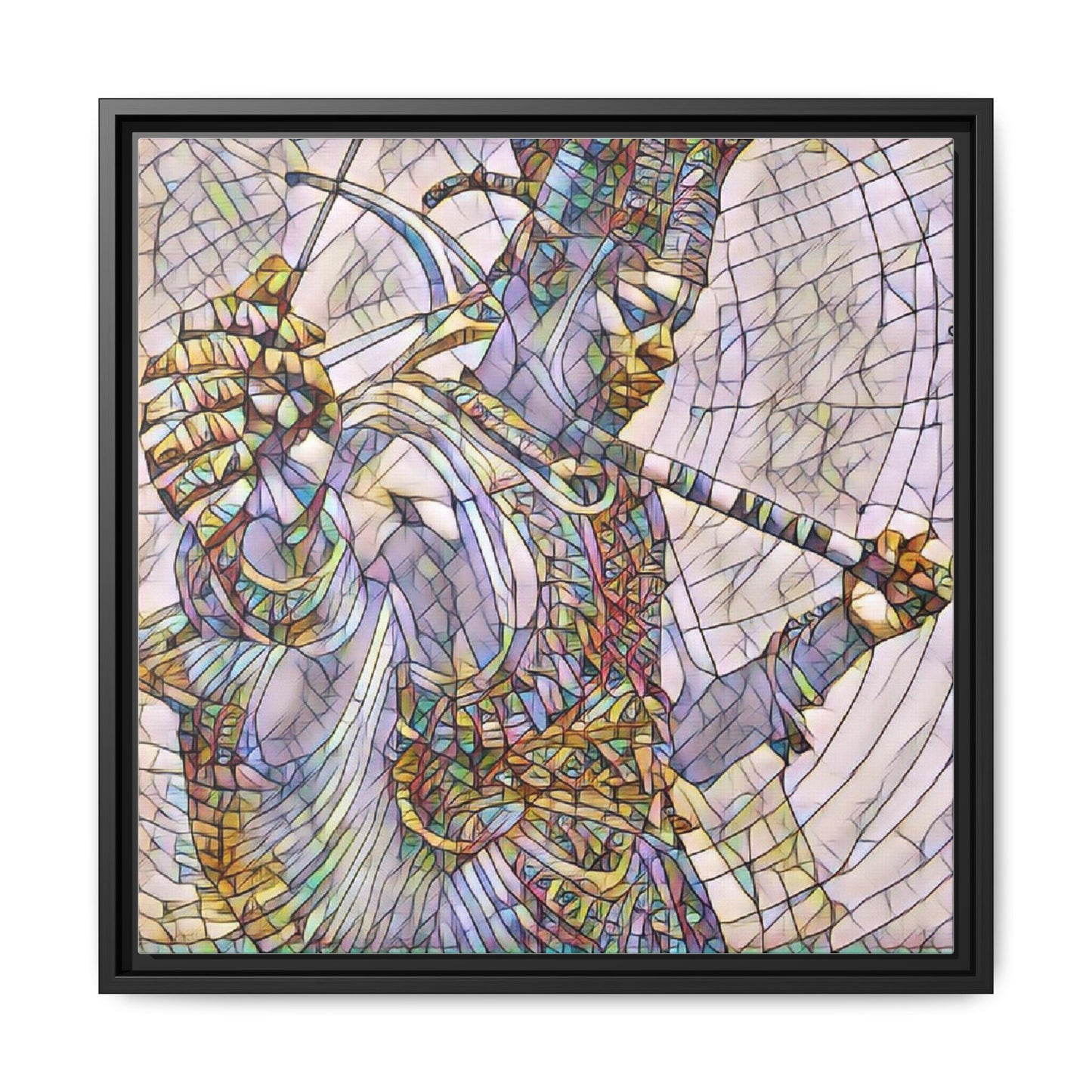 Egyptian God Mosaic Matte Canvas Framed Art