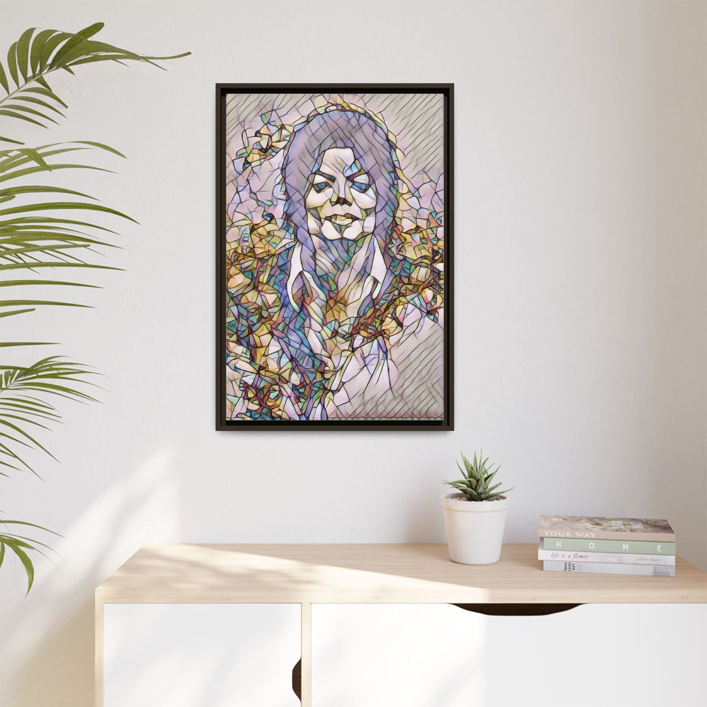 Abstract Stained-Glass Portrait Matte Canvas (Framed)