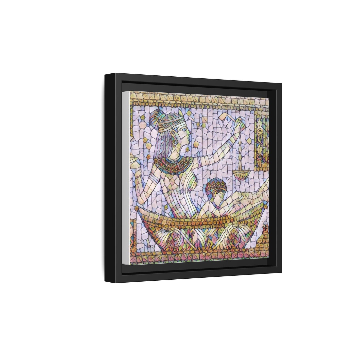 Egyptian Mosaic Goddess Matte Canvas Print (Framed)