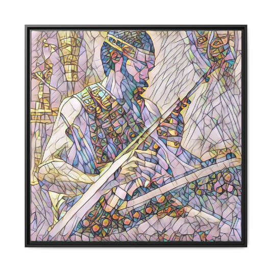 Framed Matte Canvas — Abstract Musician Stained-Glass Art Print