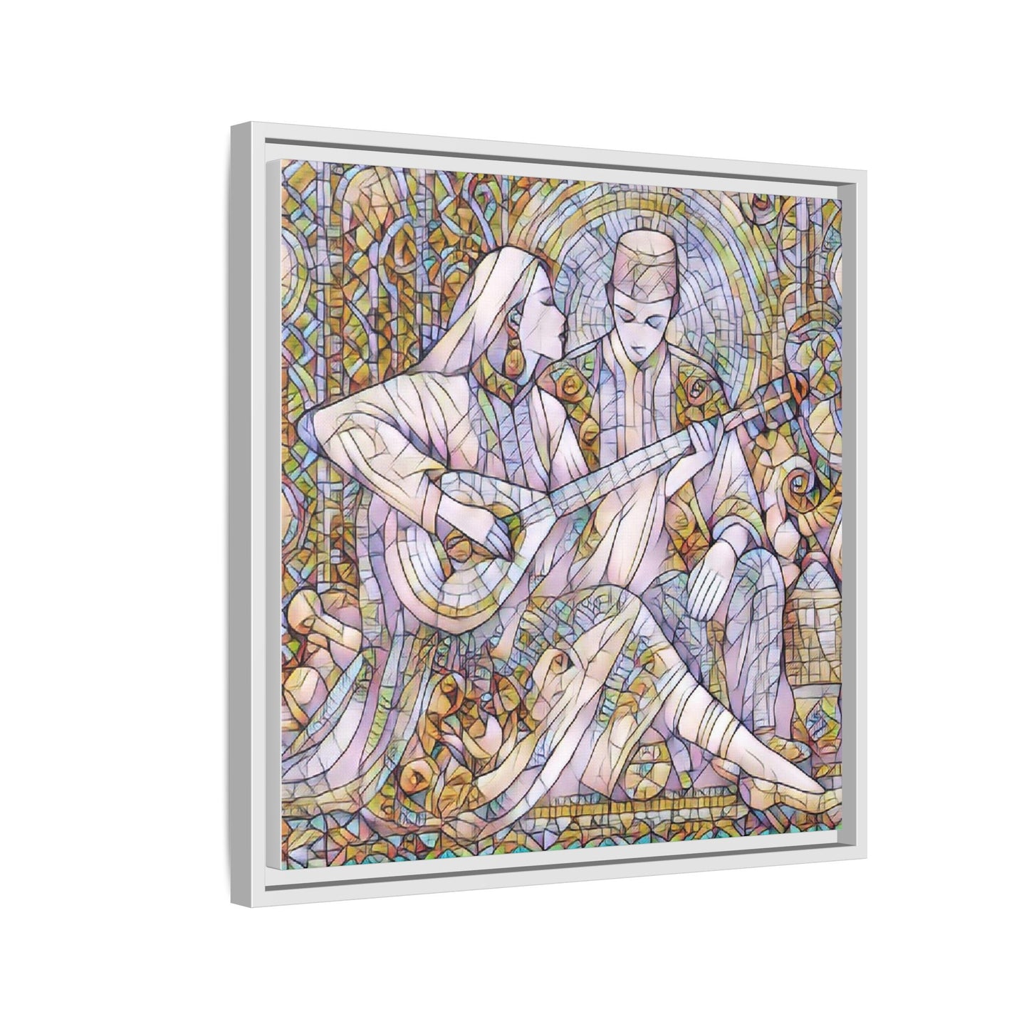 Love Song Serenade - Framed Canvas Wall Art | Guitar Player Romantic Print