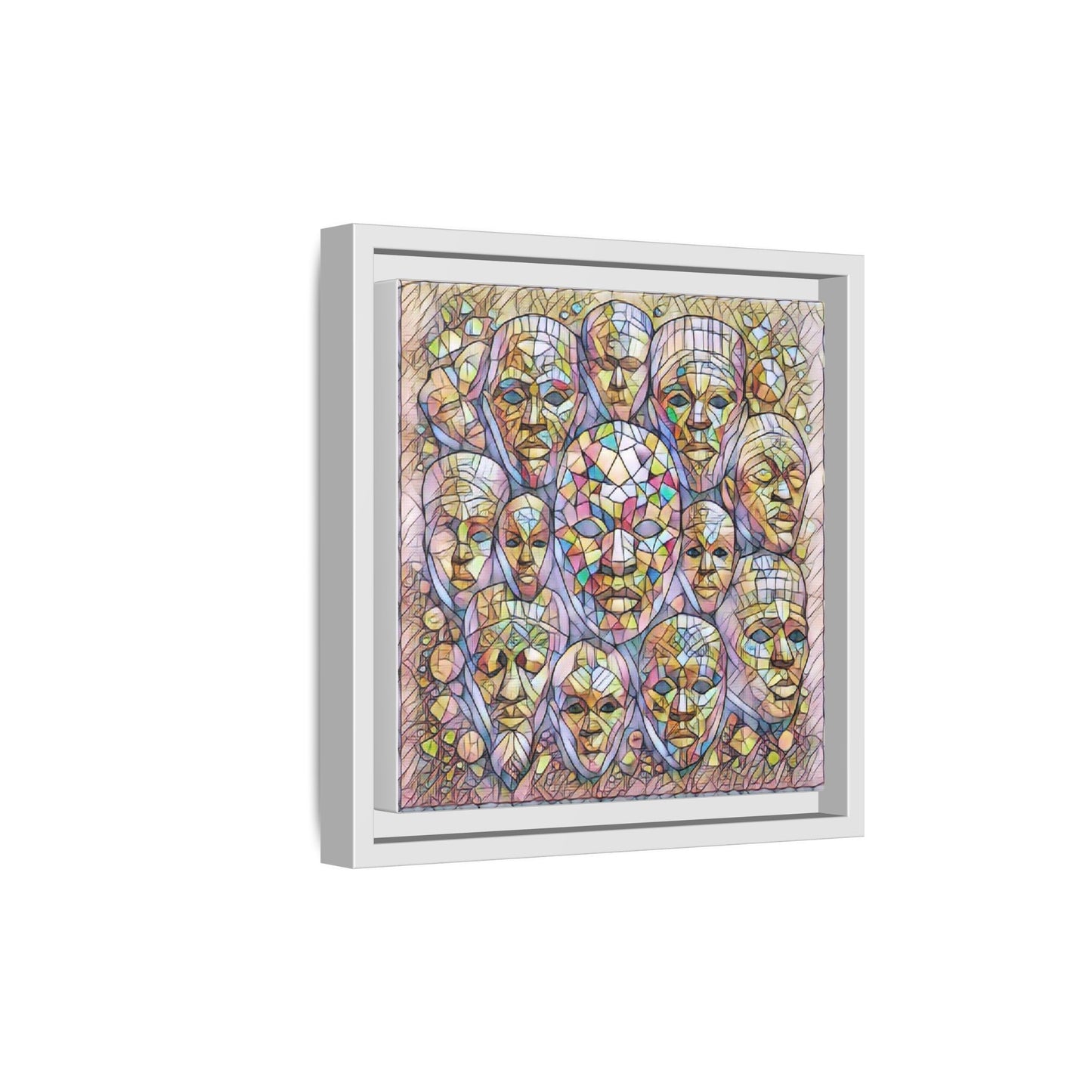 Framed Art Print — Mosaic Faces Matte Canvas
