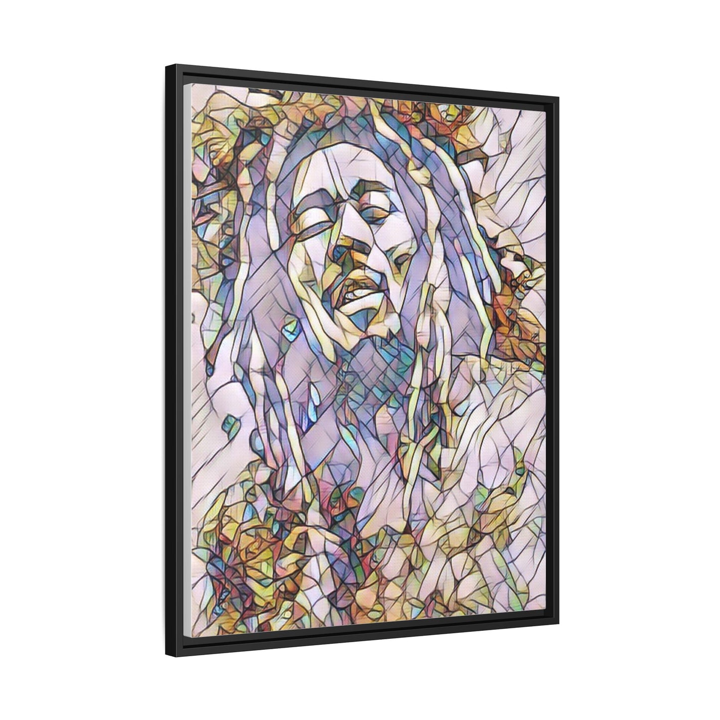 Abstract Multicolor Portrait Matte Canvas Framed Wall Art