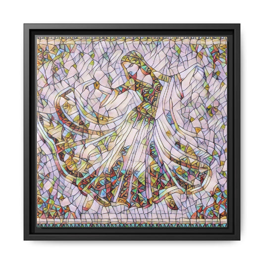 Framed Matte Canvas - Stained Glass Dance Girl Art Print