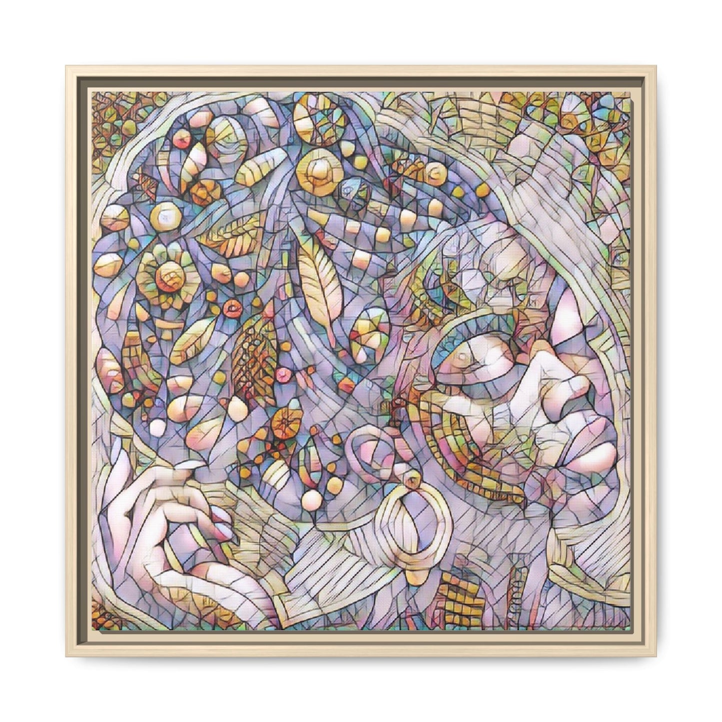 Bohemian Mosaic Woman Matte Canvas Framed Wall Art