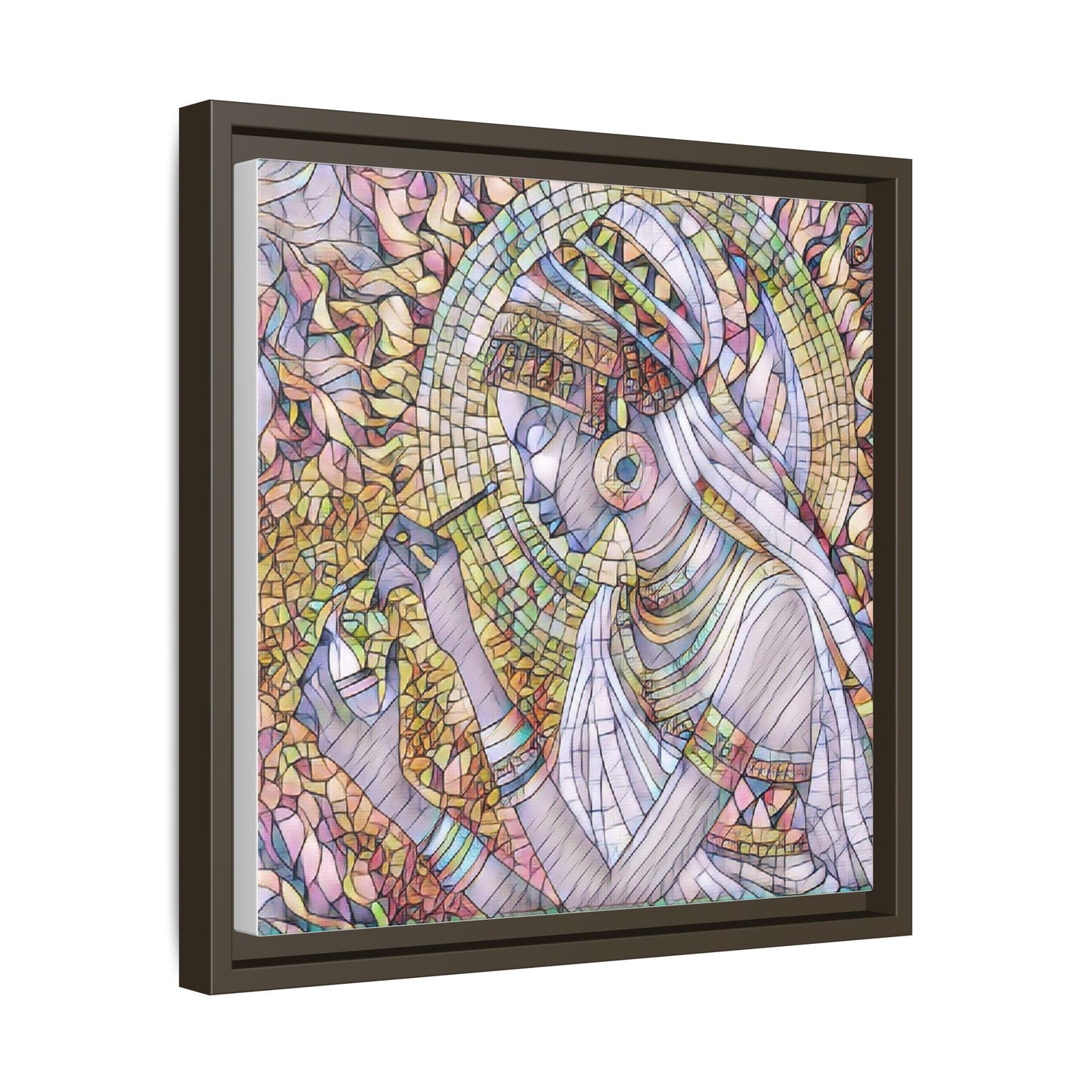 Egyptian Goddess Stained-Glass Matte Canvas (Framed)