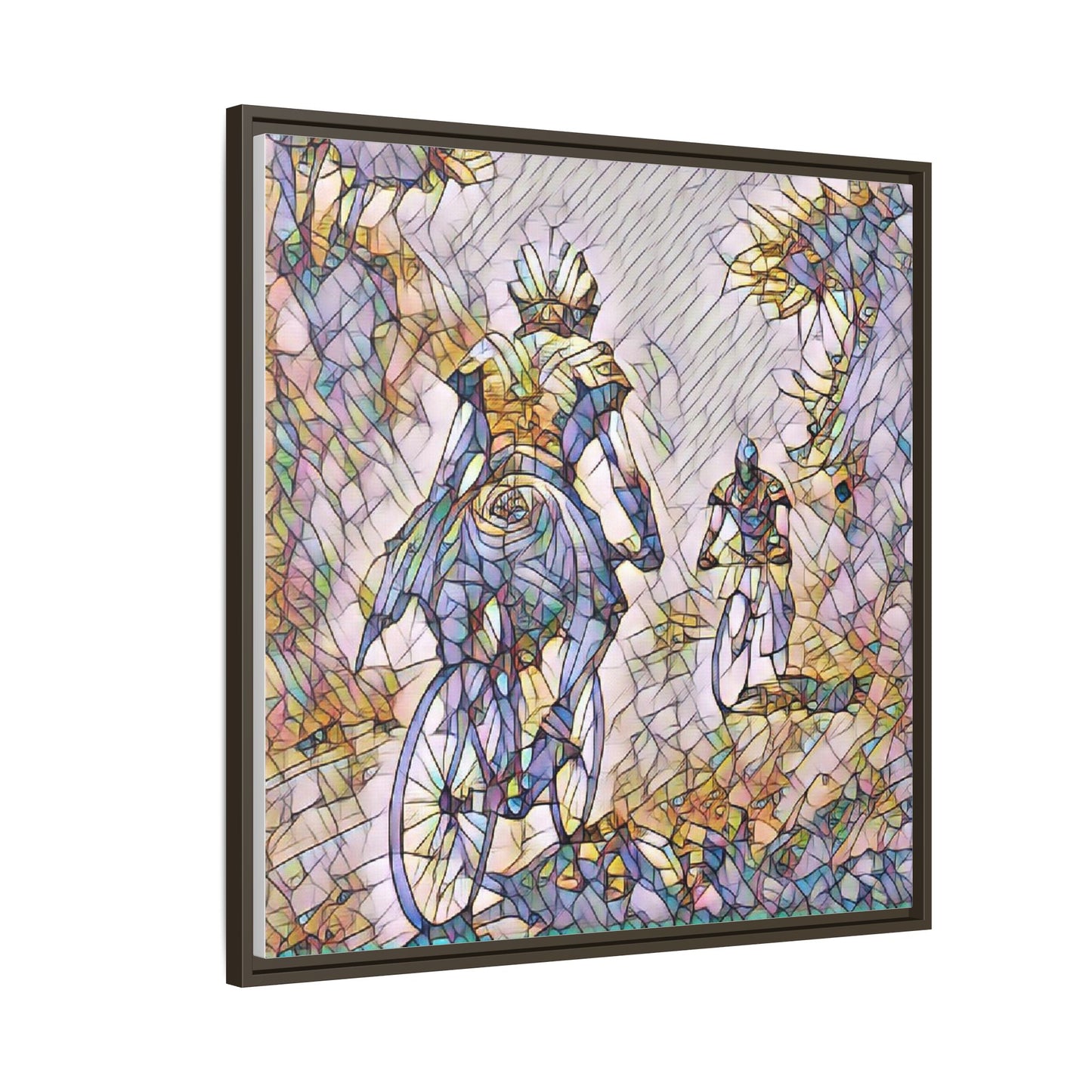 Cycling Art Print — Framed Matte Canvas Wall Art