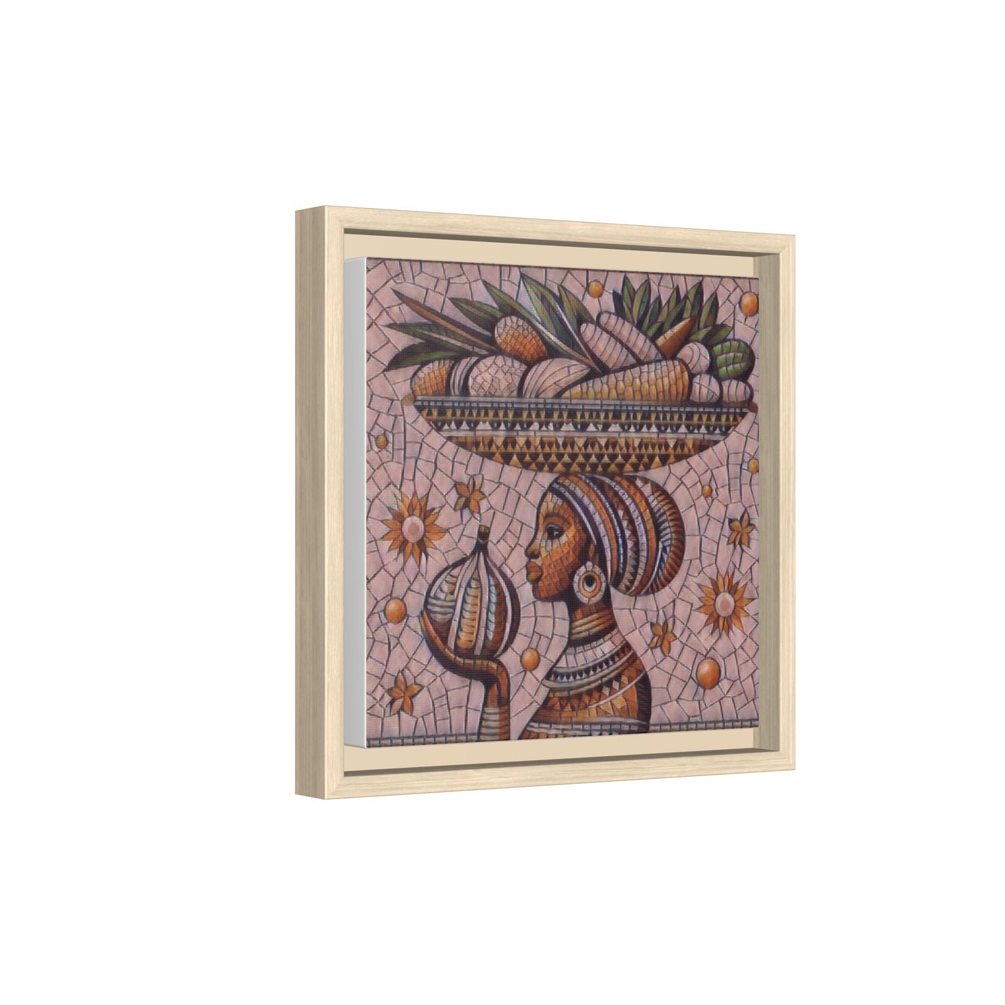 Egyptian Mosaic Goddess Matte Framed Canvas Wall Art