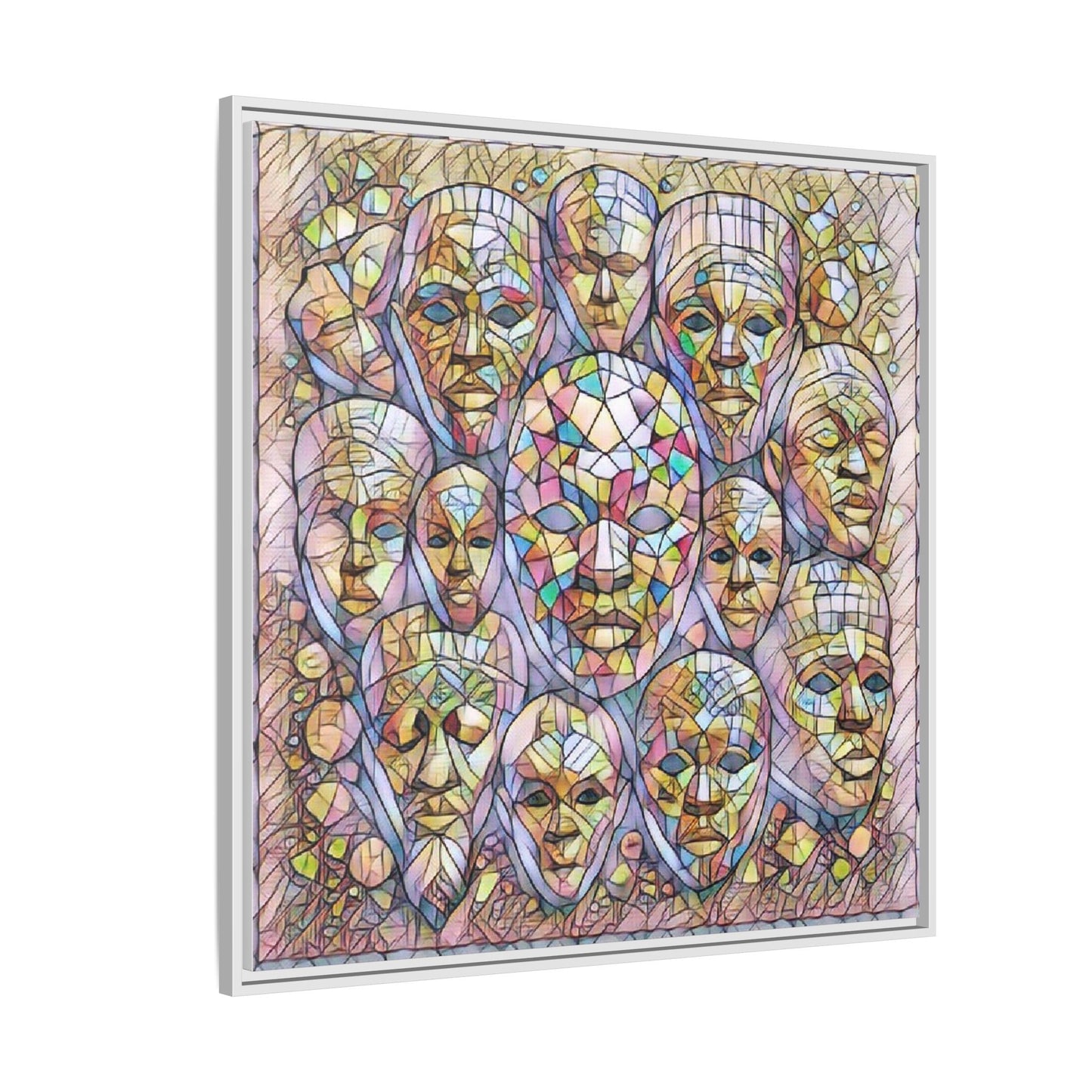 Framed Art Print — Mosaic Faces Matte Canvas