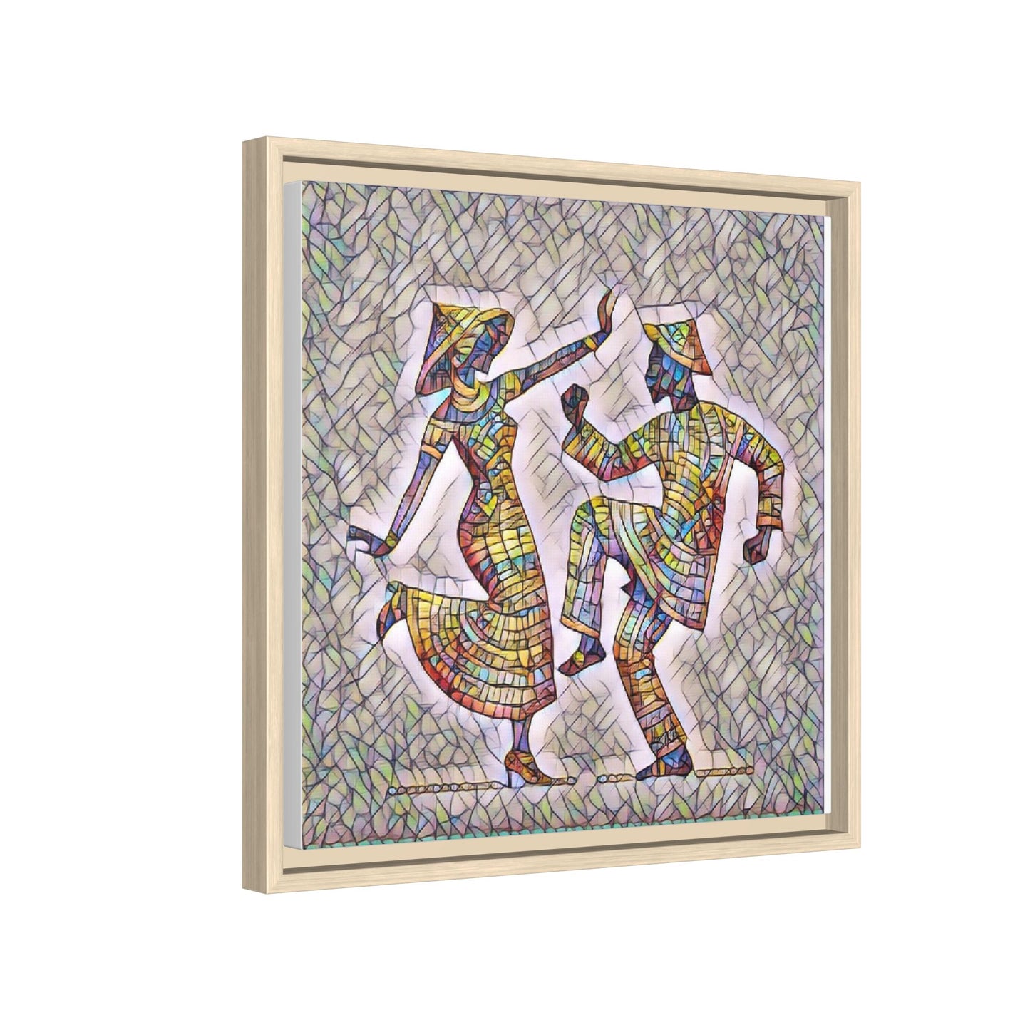 Colorful Folk Dance Matte Canvas Print (Framed)