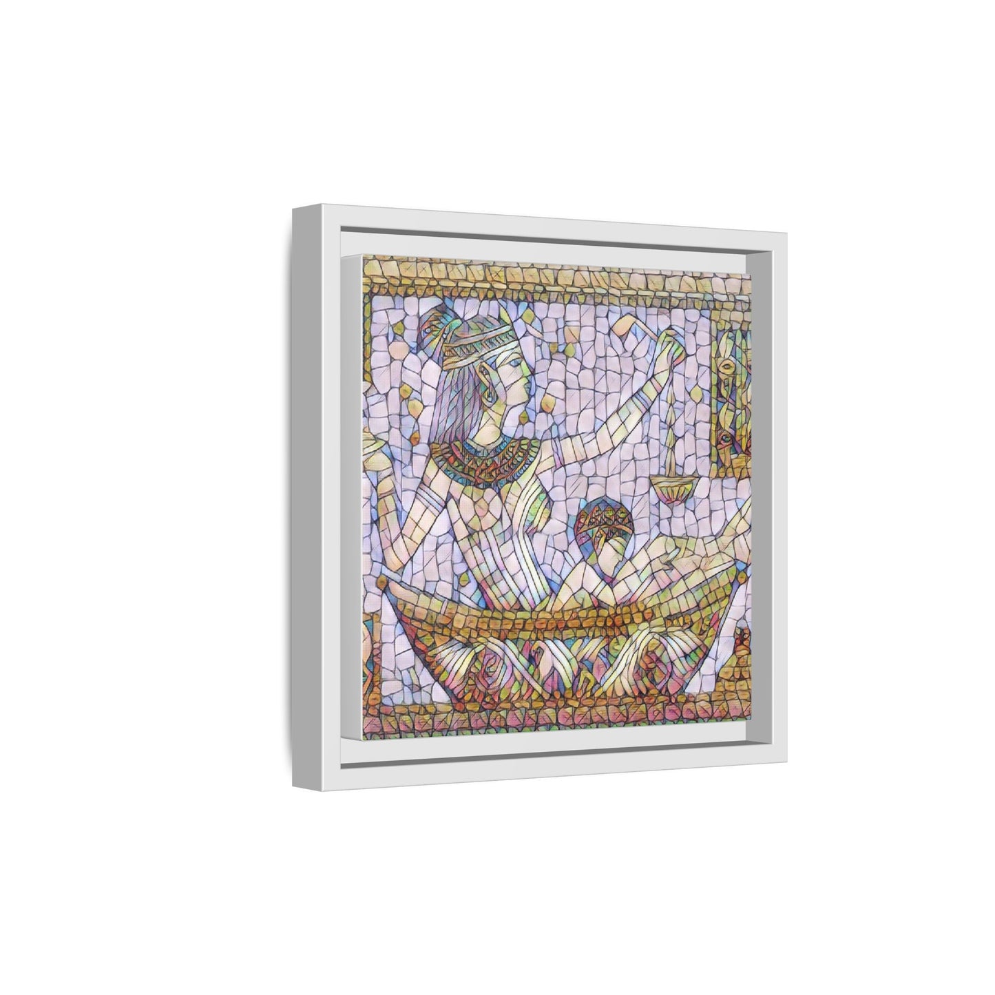 Egyptian Mosaic Goddess Matte Canvas Print (Framed)