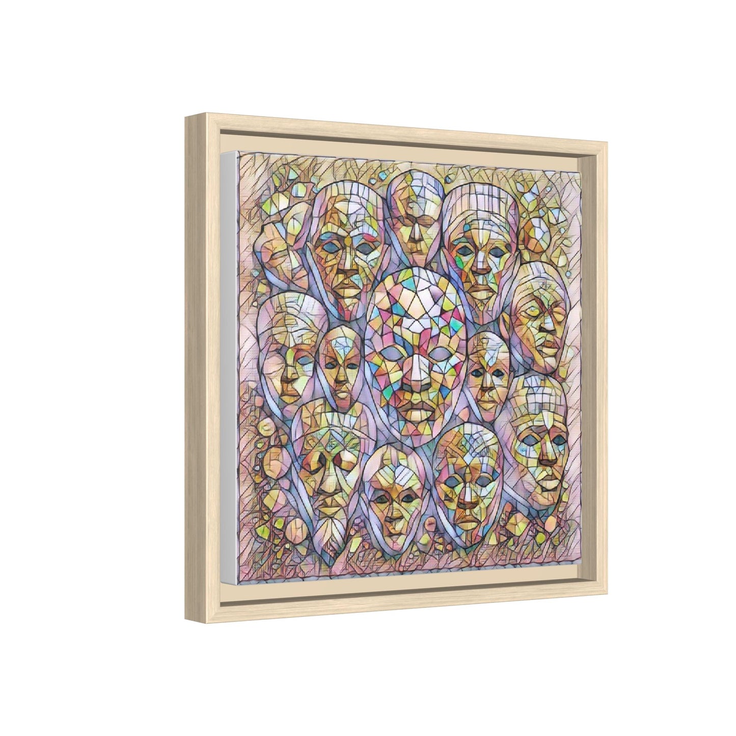 Framed Art Print — Mosaic Faces Matte Canvas