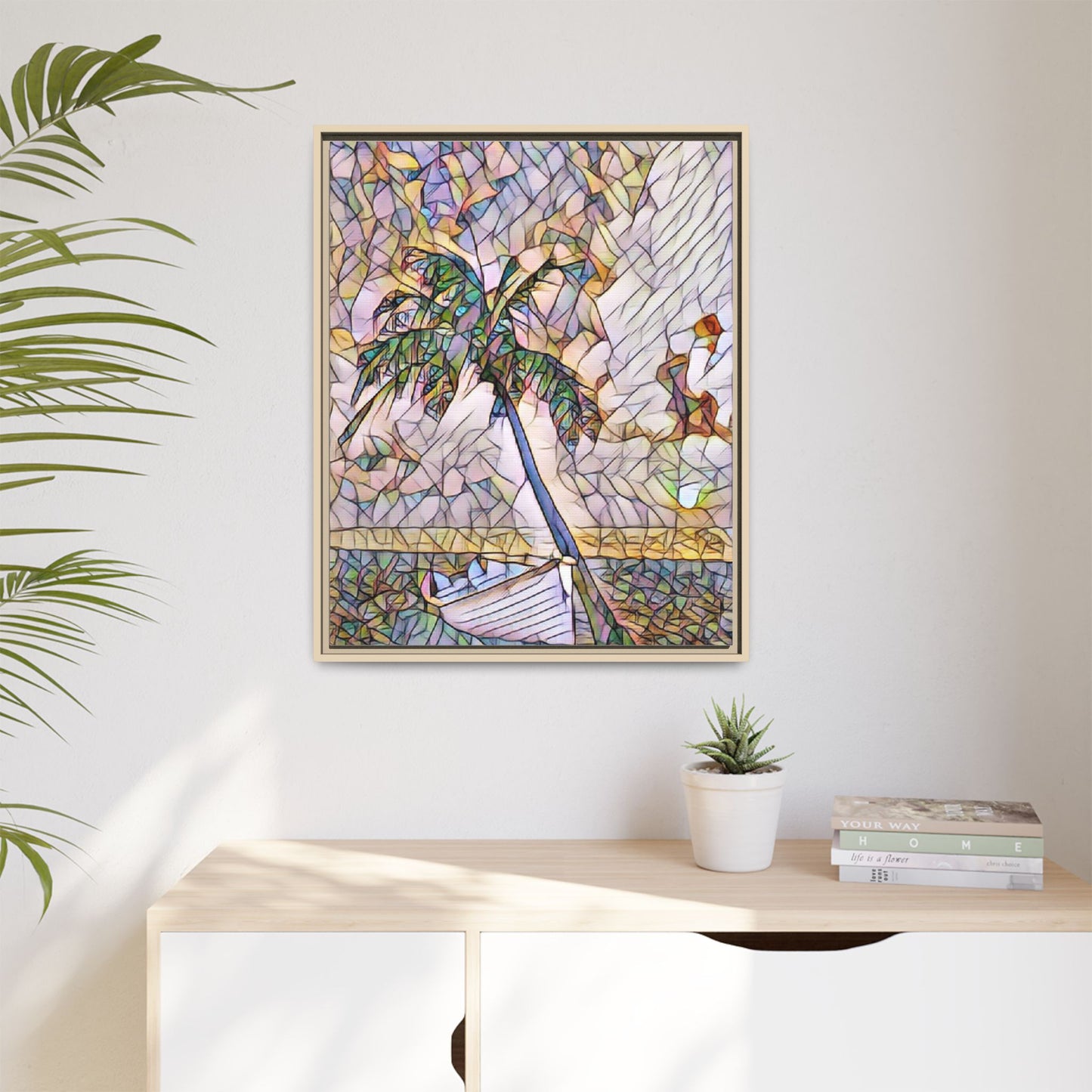 Tropical Palm Canvas Print — Framed Matte Wall Art