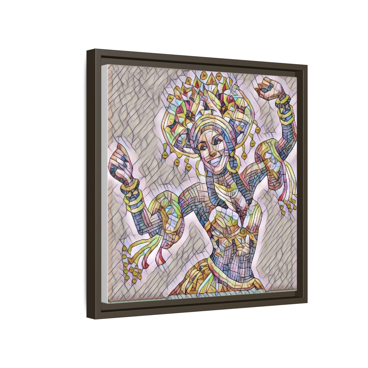 Framed Matte Canvas: Colorful Carnival Dancer Artwork – Vibrant Ethnic Dance Wall Art