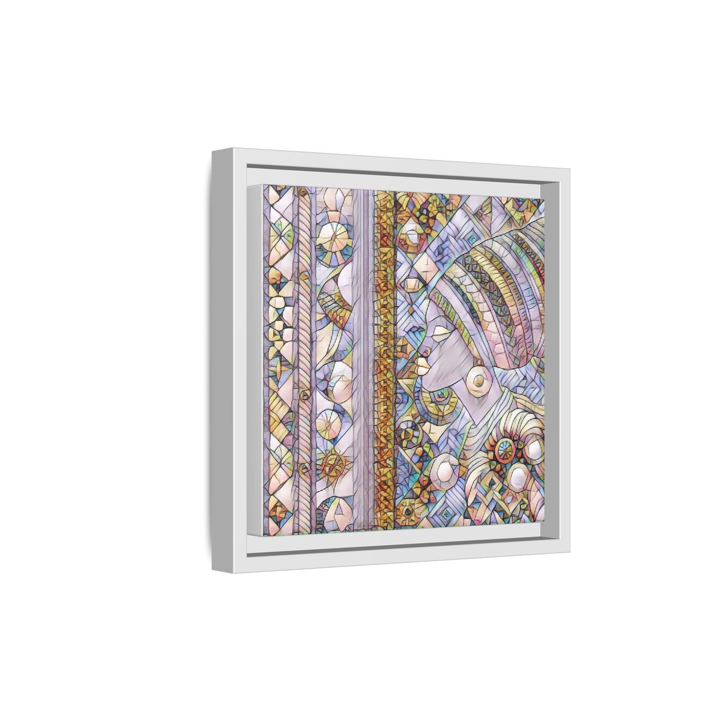 Afrocentric Stained-Glass Portrait Matte Framed Canvas
