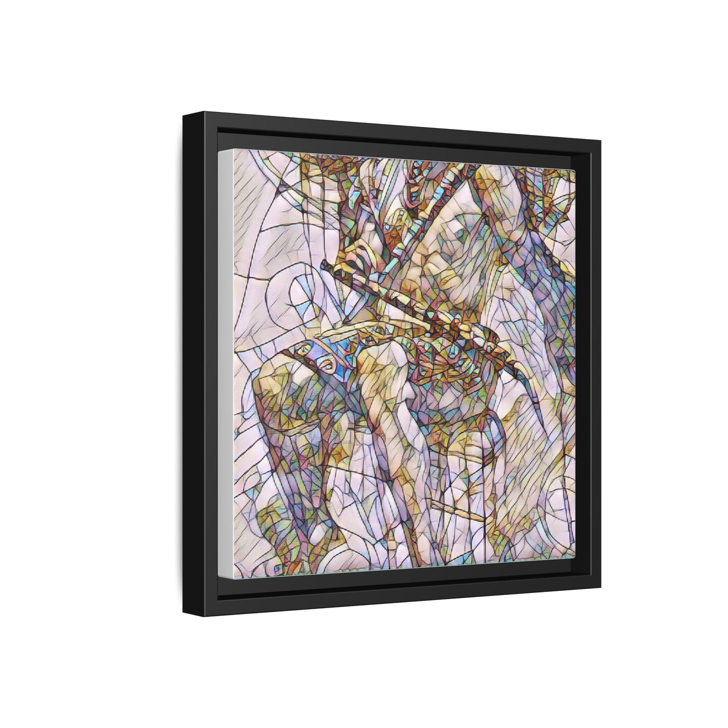 Framed Abstract Musician Canvas Art — Multi‑Color Jazz Saxophone Print