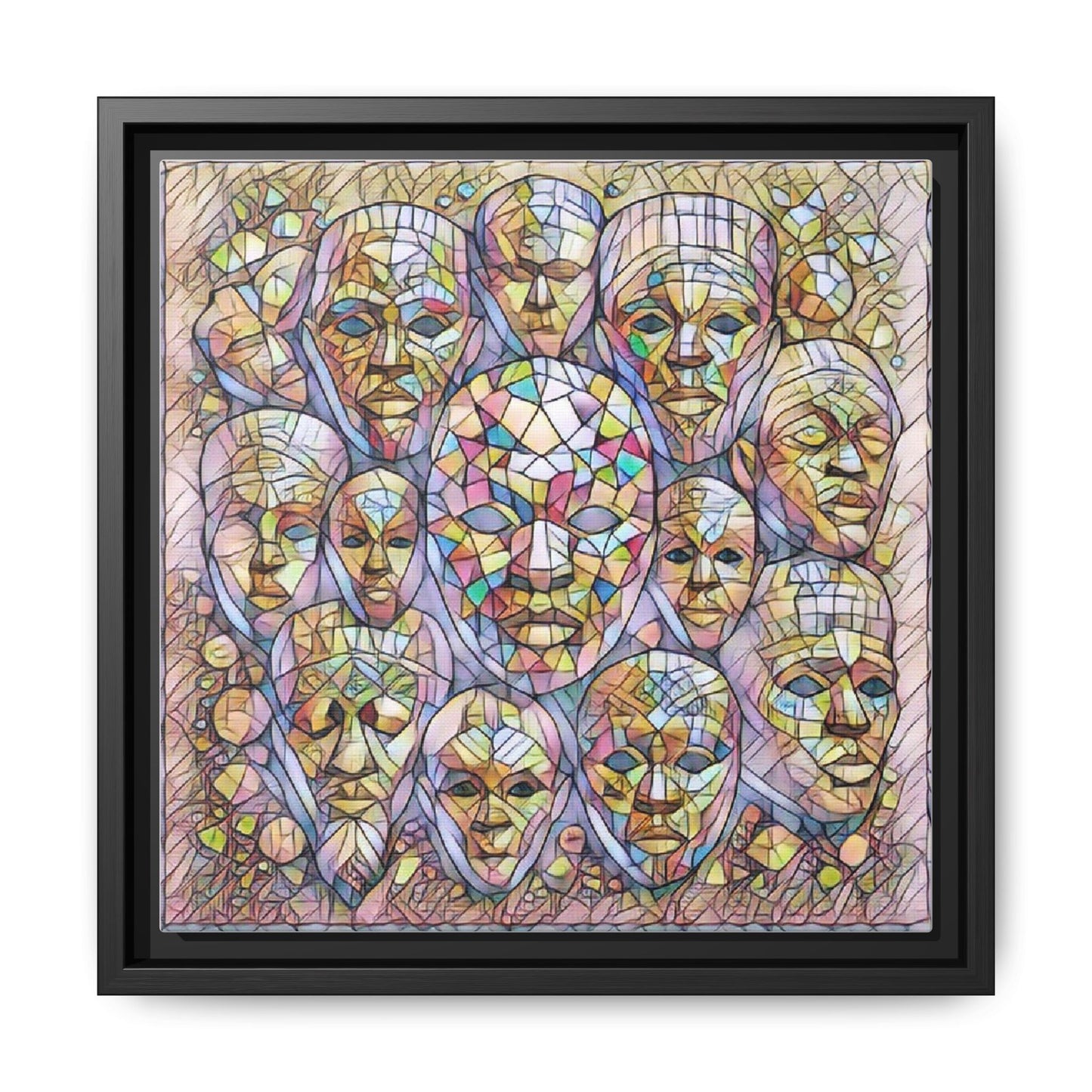 Framed Art Print — Mosaic Faces Matte Canvas