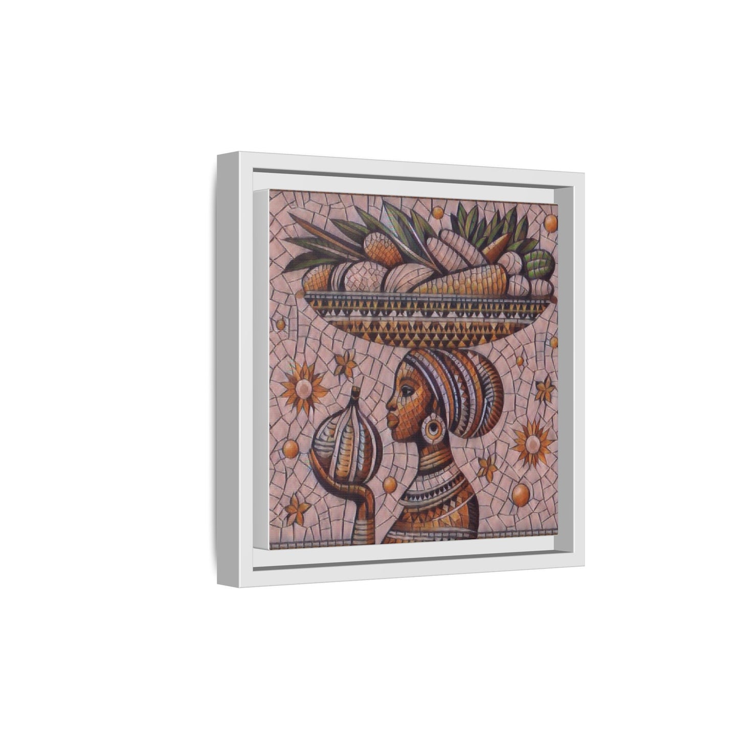 Egyptian Mosaic Goddess Matte Framed Canvas Wall Art