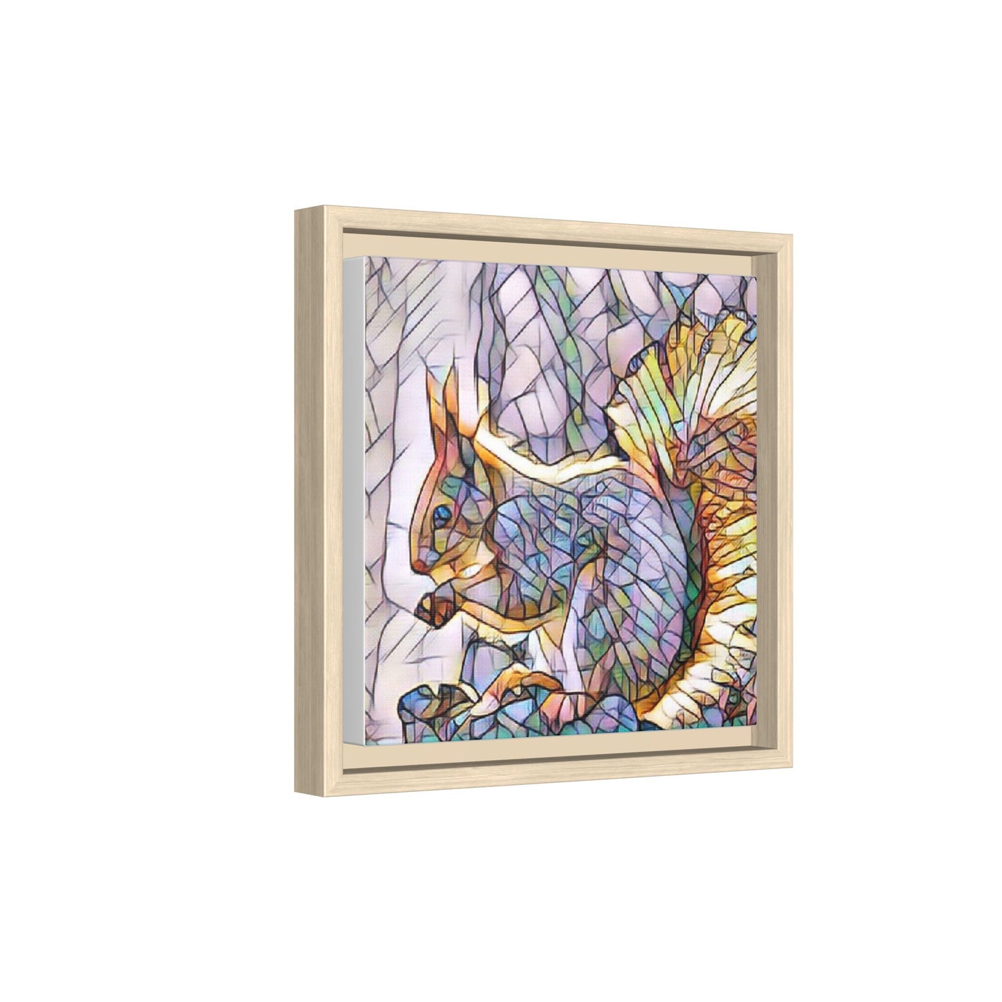 Framed Squirrel Mosaic Matte Canvas Wall Art