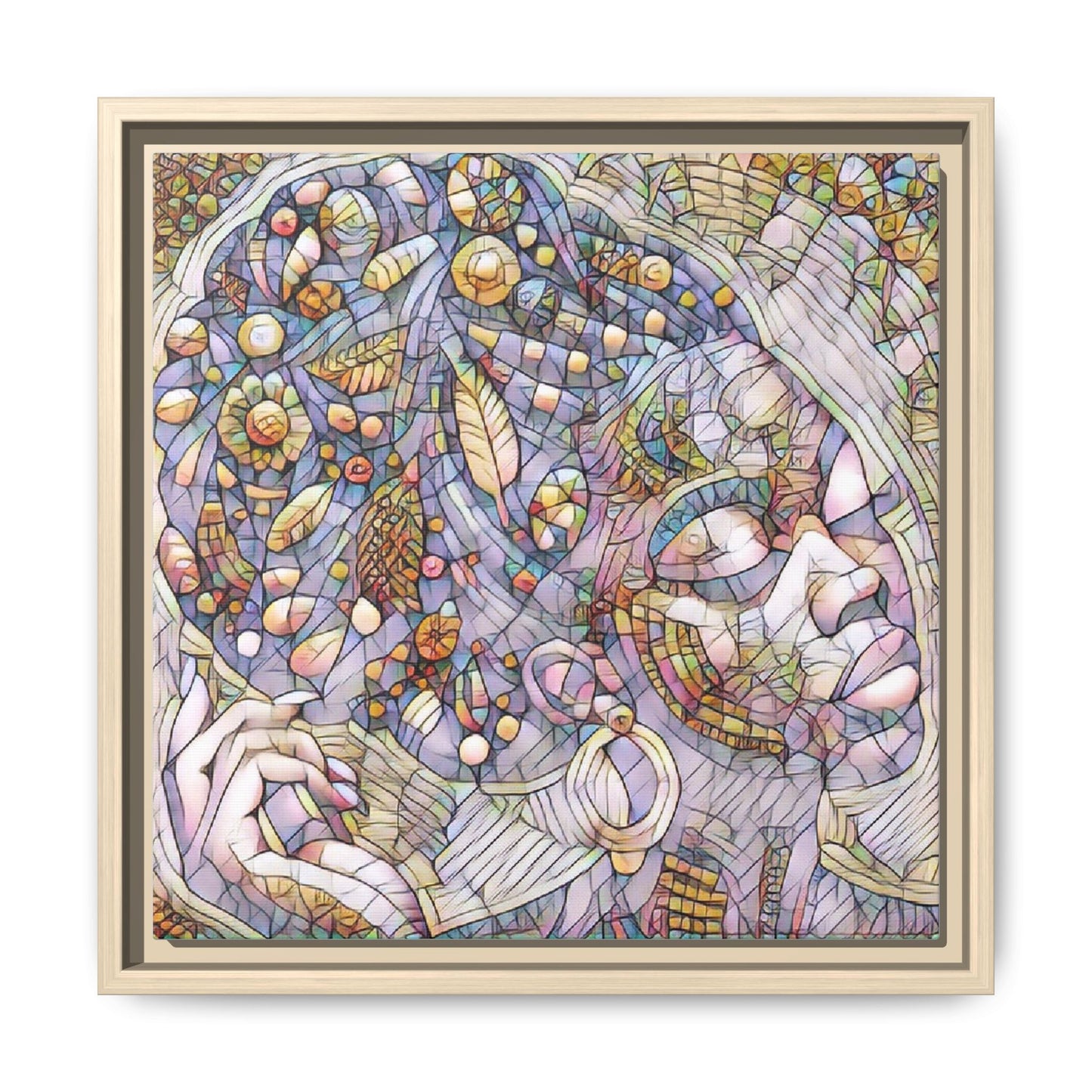 Bohemian Mosaic Woman Matte Canvas Framed Wall Art