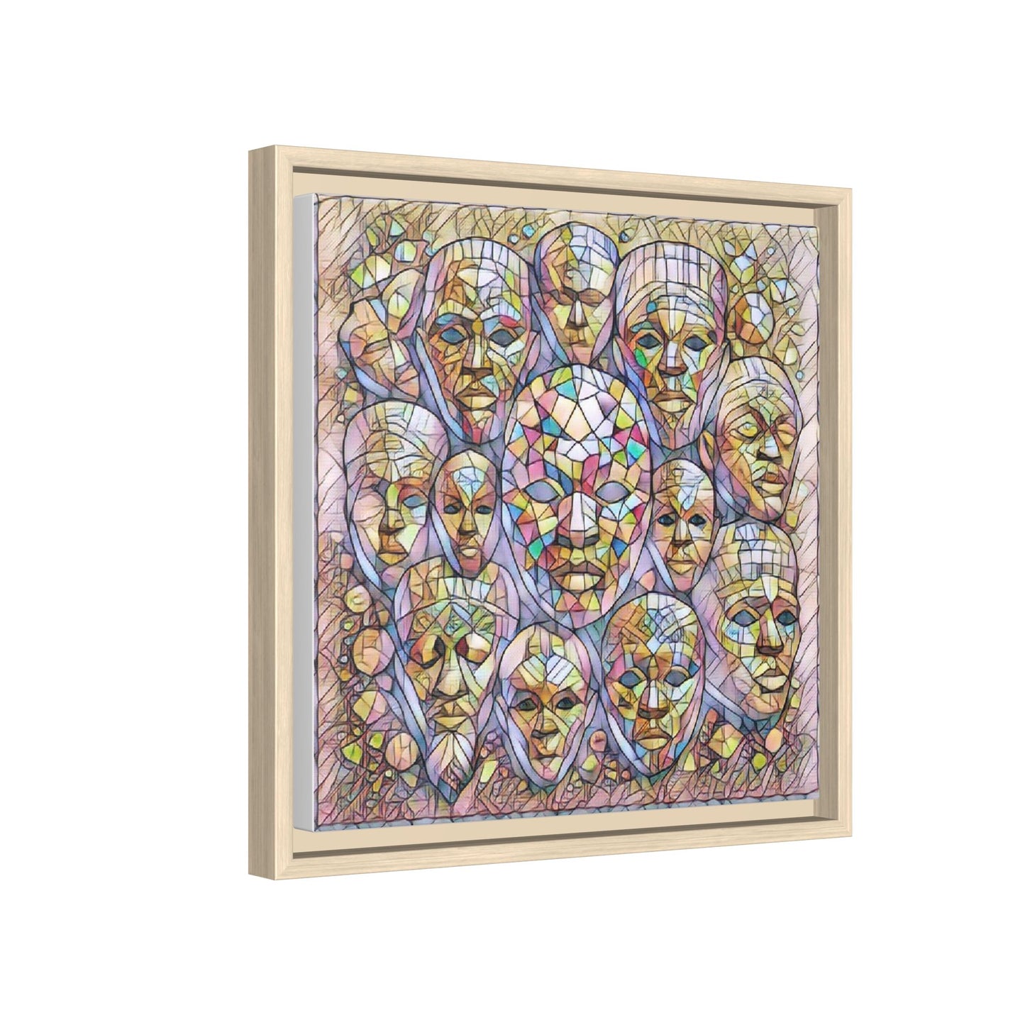 Framed Art Print — Mosaic Faces Matte Canvas