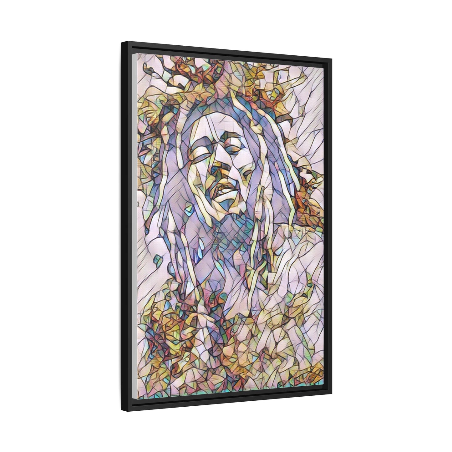 Abstract Multicolor Portrait Matte Canvas Framed Wall Art