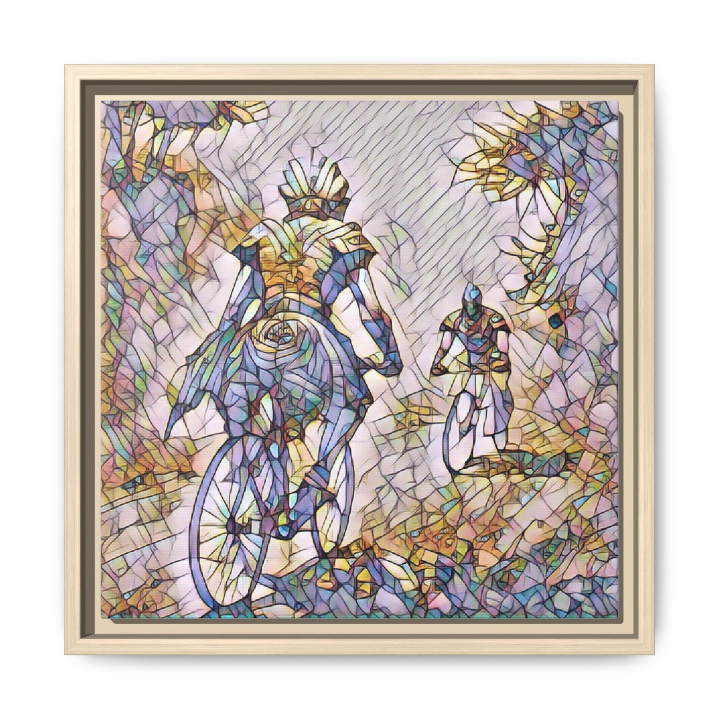 Cycling Art Print — Framed Matte Canvas Wall Art