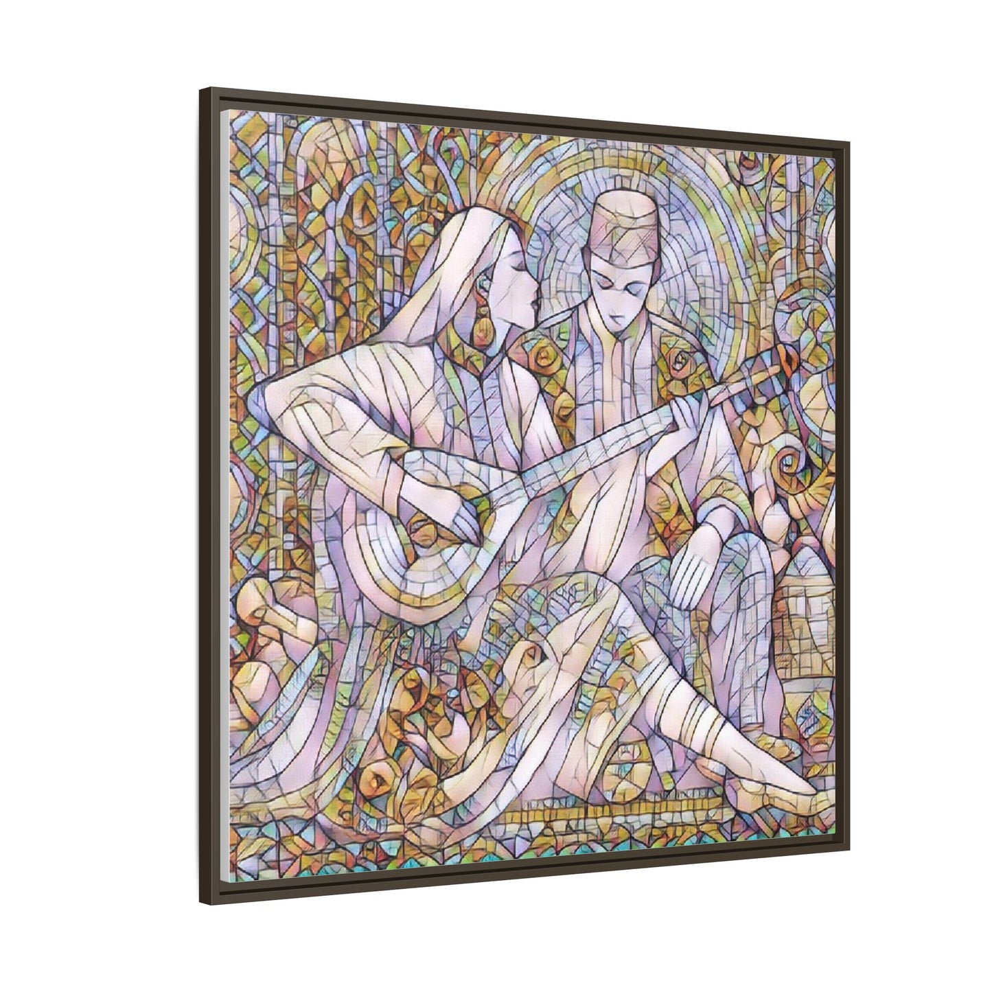 Love Song Serenade - Framed Canvas Wall Art | Guitar Player Romantic Print