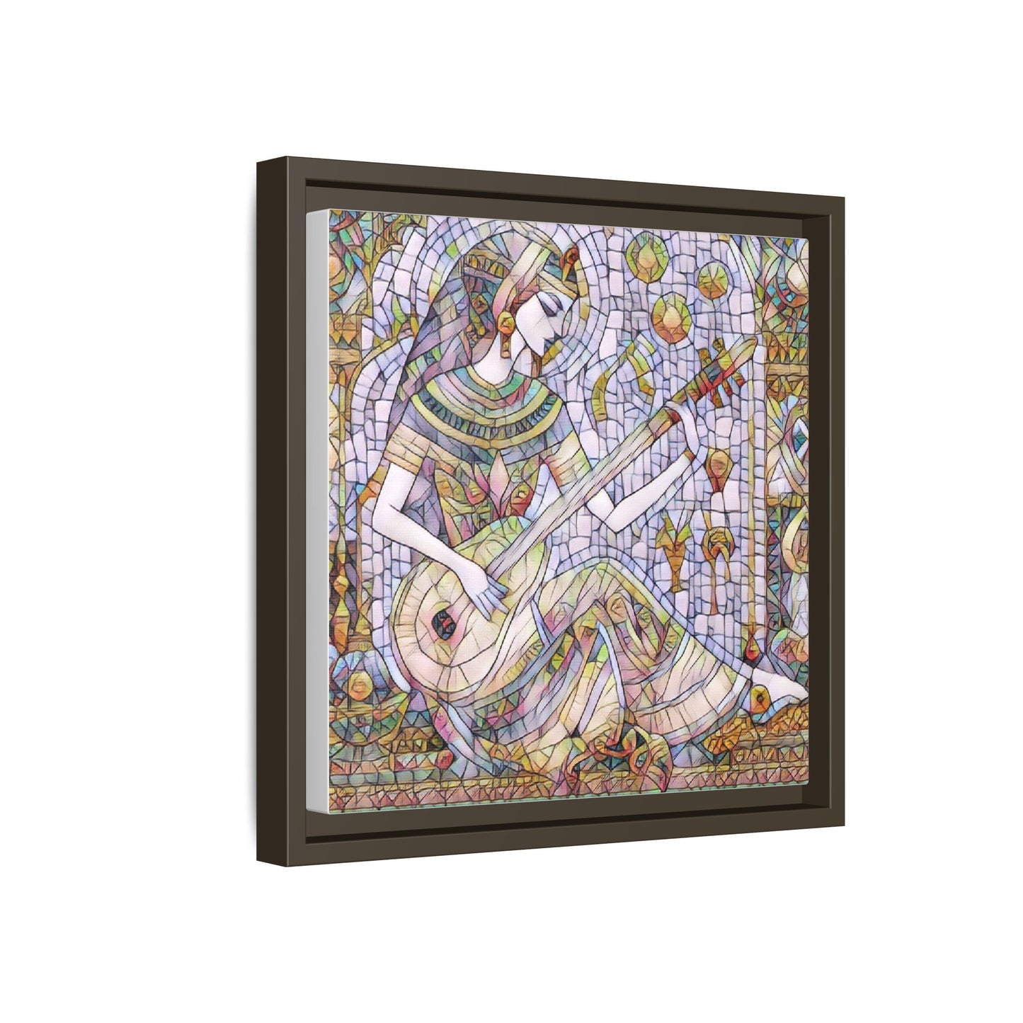 Egyptian Muse Mosaic Matte Canvas Framed Wall Art