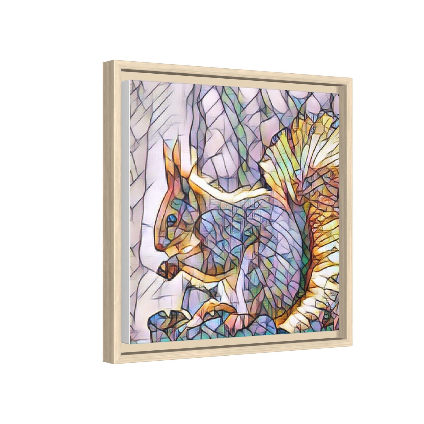 Framed Squirrel Mosaic Matte Canvas Wall Art