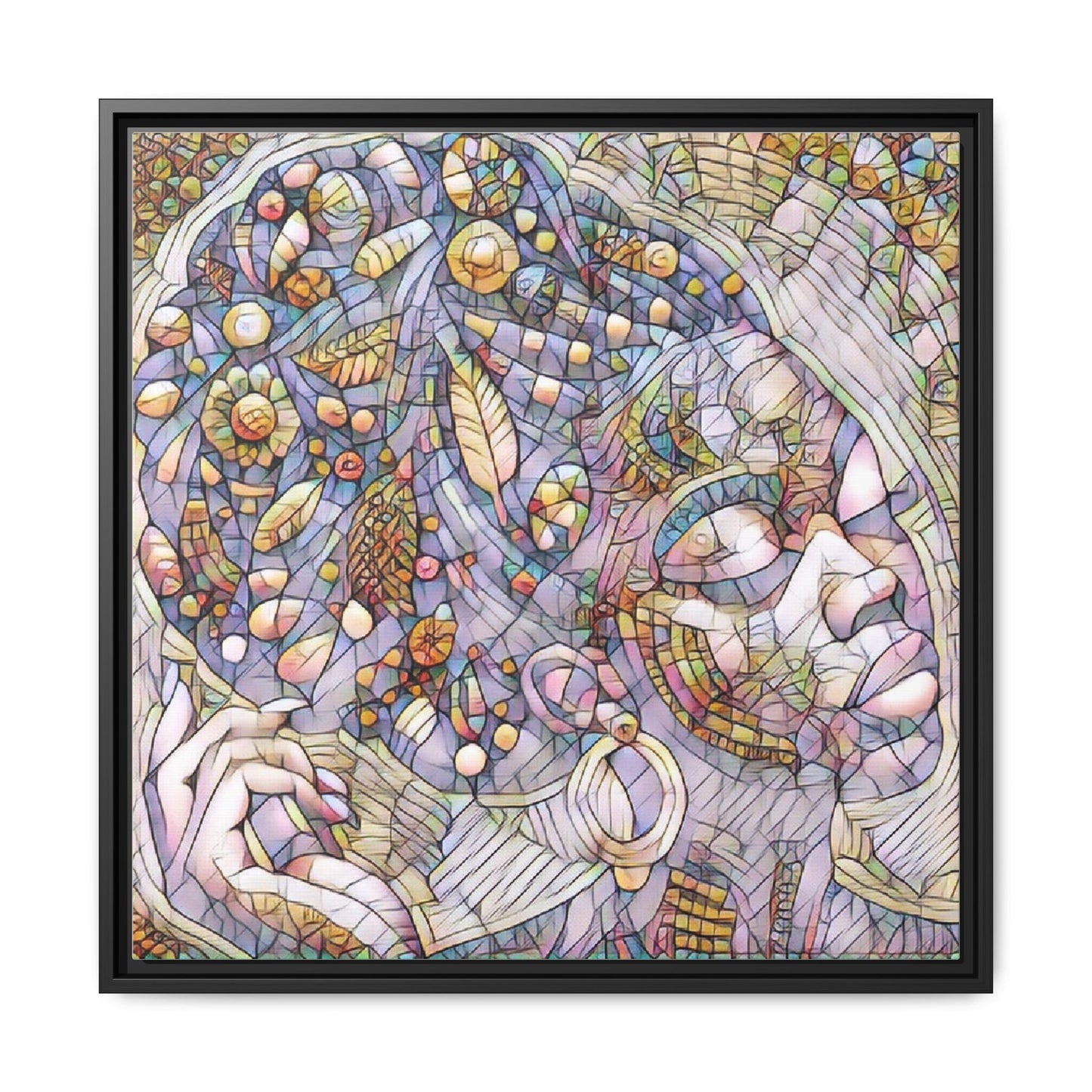 Bohemian Mosaic Woman Matte Canvas Framed Wall Art